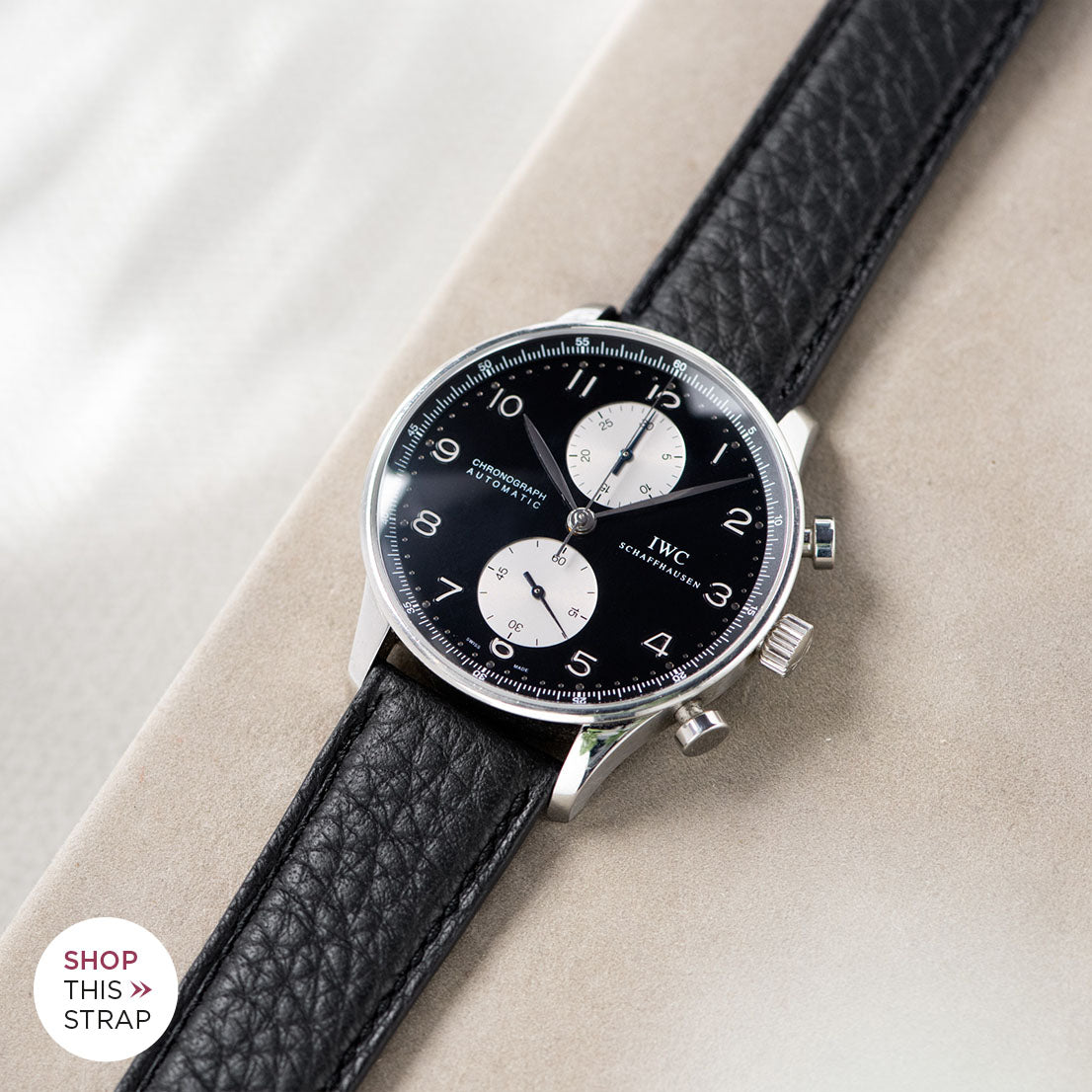 Bulang and Sons_Strap Guide_IWC-Portugieser_Taurillon Black Leather Watch Strap