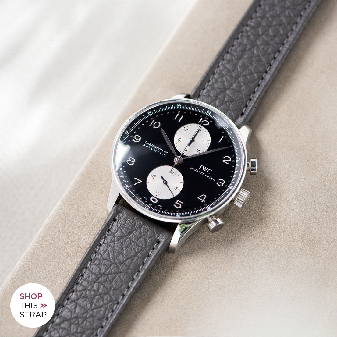 Bulang and Sons_Strap Guide_IWC-Portugieser_Taurillon Grey Heritage Leather Watch Strap