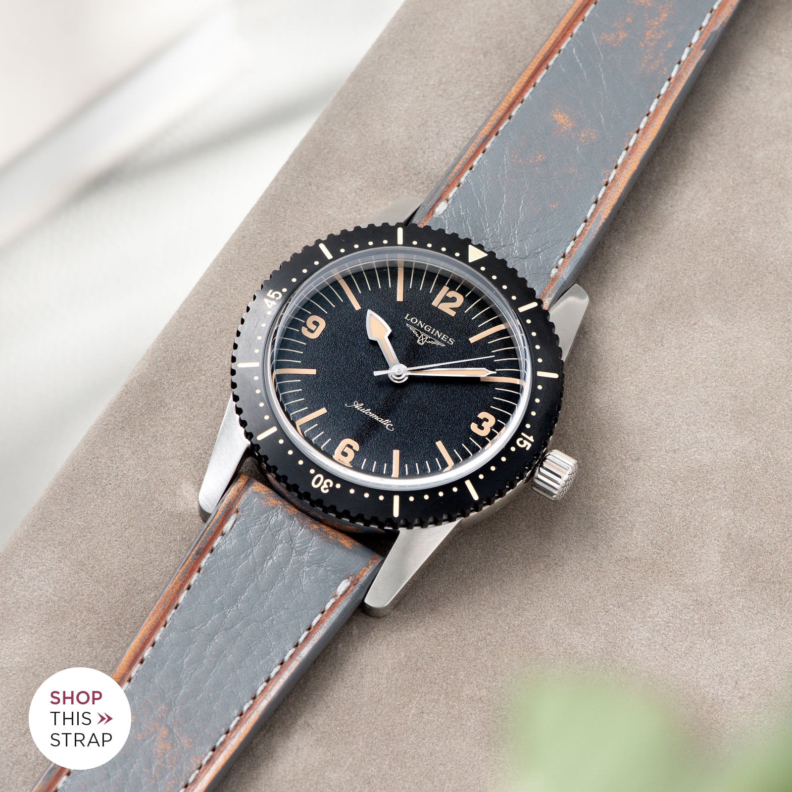 Bulang and Sons Strap Guide_Longines Skin Diver_Denim Blue Retro Leather Watch Strap