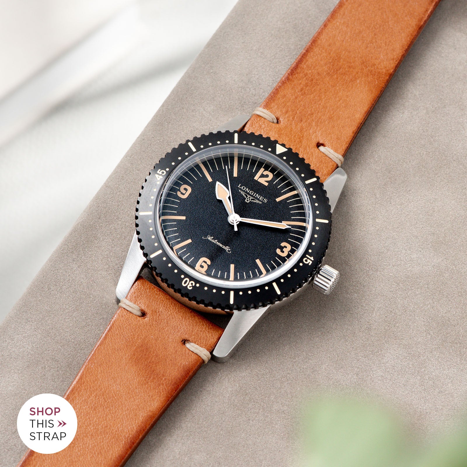 Bulang and Sons_Strap Guide_Longines Skin Diver__Caramel Brown Leather Watch Strap