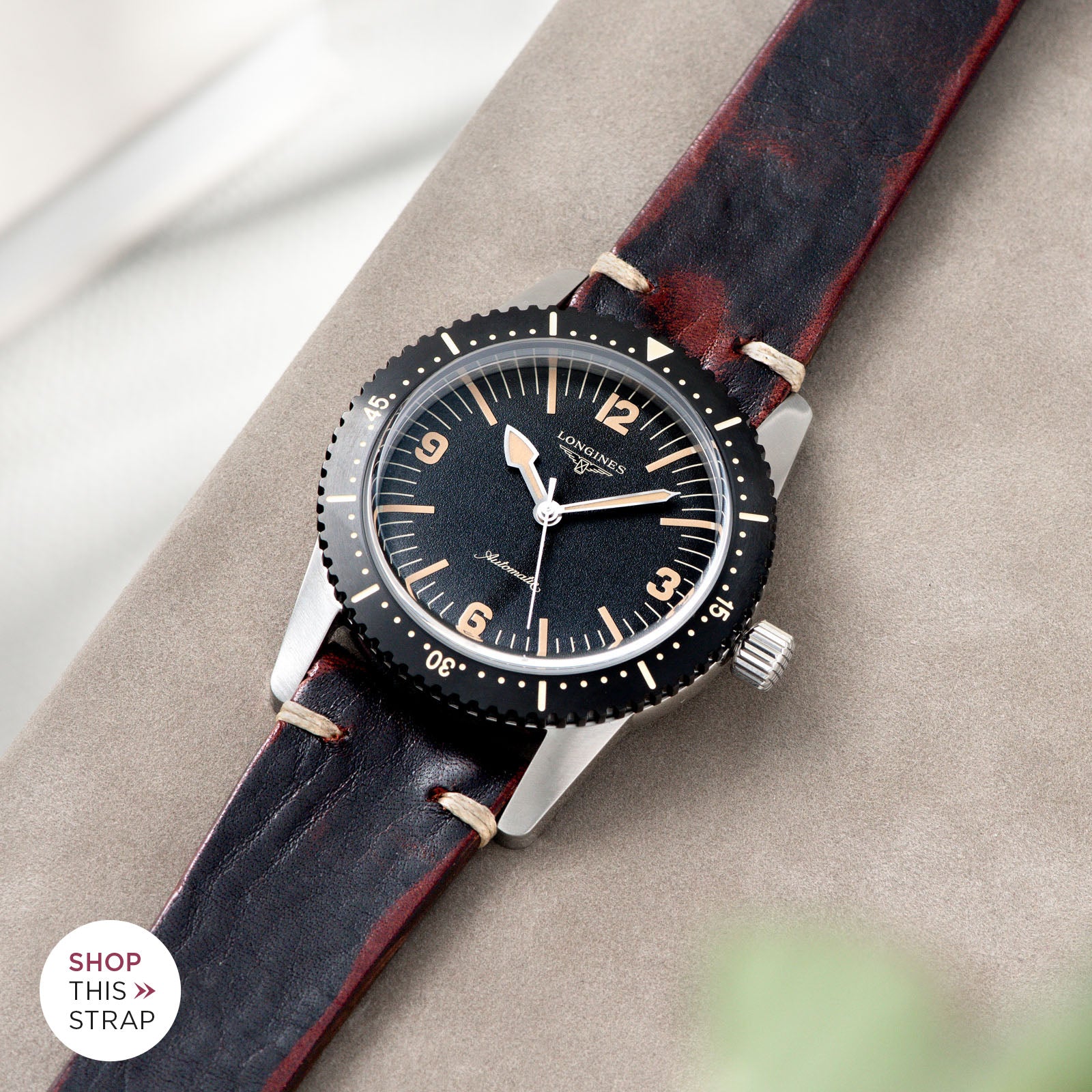 Bulang and Sons_Strap Guide_Longines Skin Diver__Diablo Black Leather Watch Strap