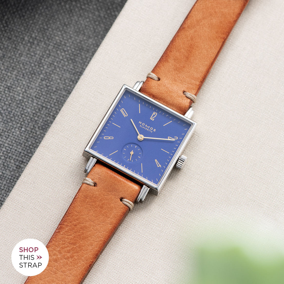 Bulang and Sons_Strap Guide_Nomos Tetra Nachtijall Blue_Caramel Brown Leather Watch Strap