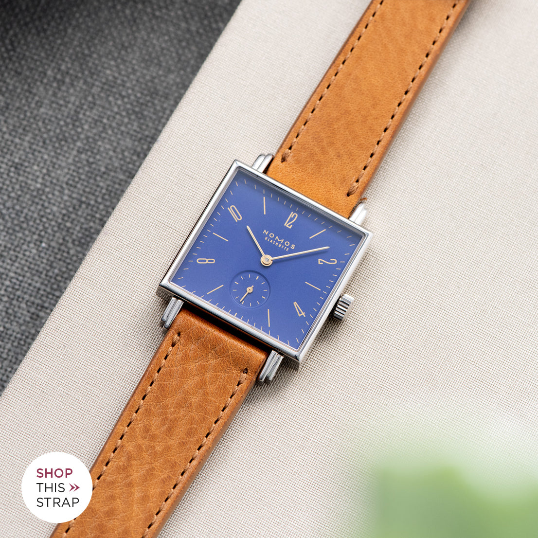 Bulang and Sons_Strap Guide_Nomos Tetra Nachtijall Blue_Gilt Brown Tonal Leather Watch Strap