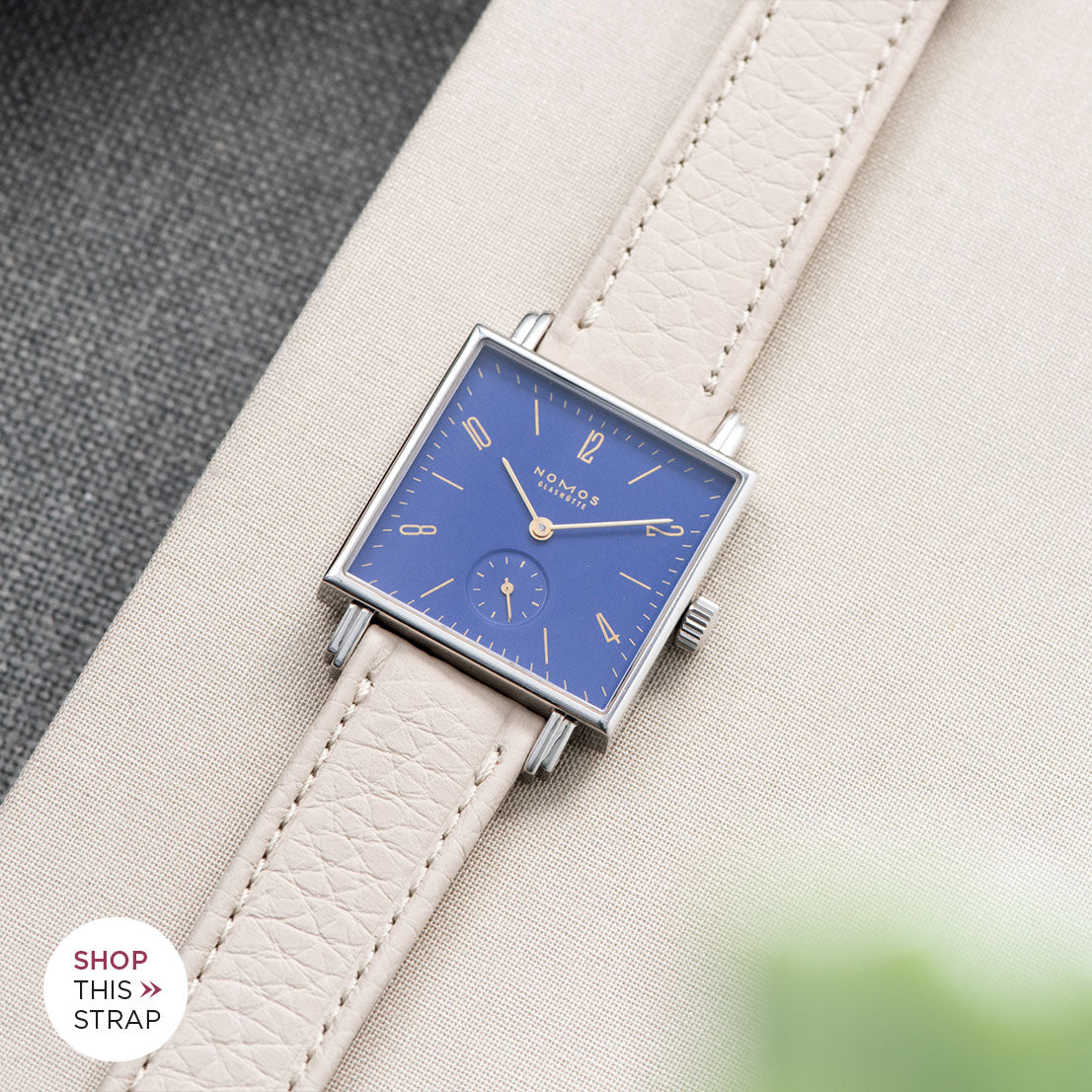 Bulang and Sons_Strap Guide_Nomos Tetra Nachtijall Blue_Taurillon Creme Heritage Leather Watch Strap