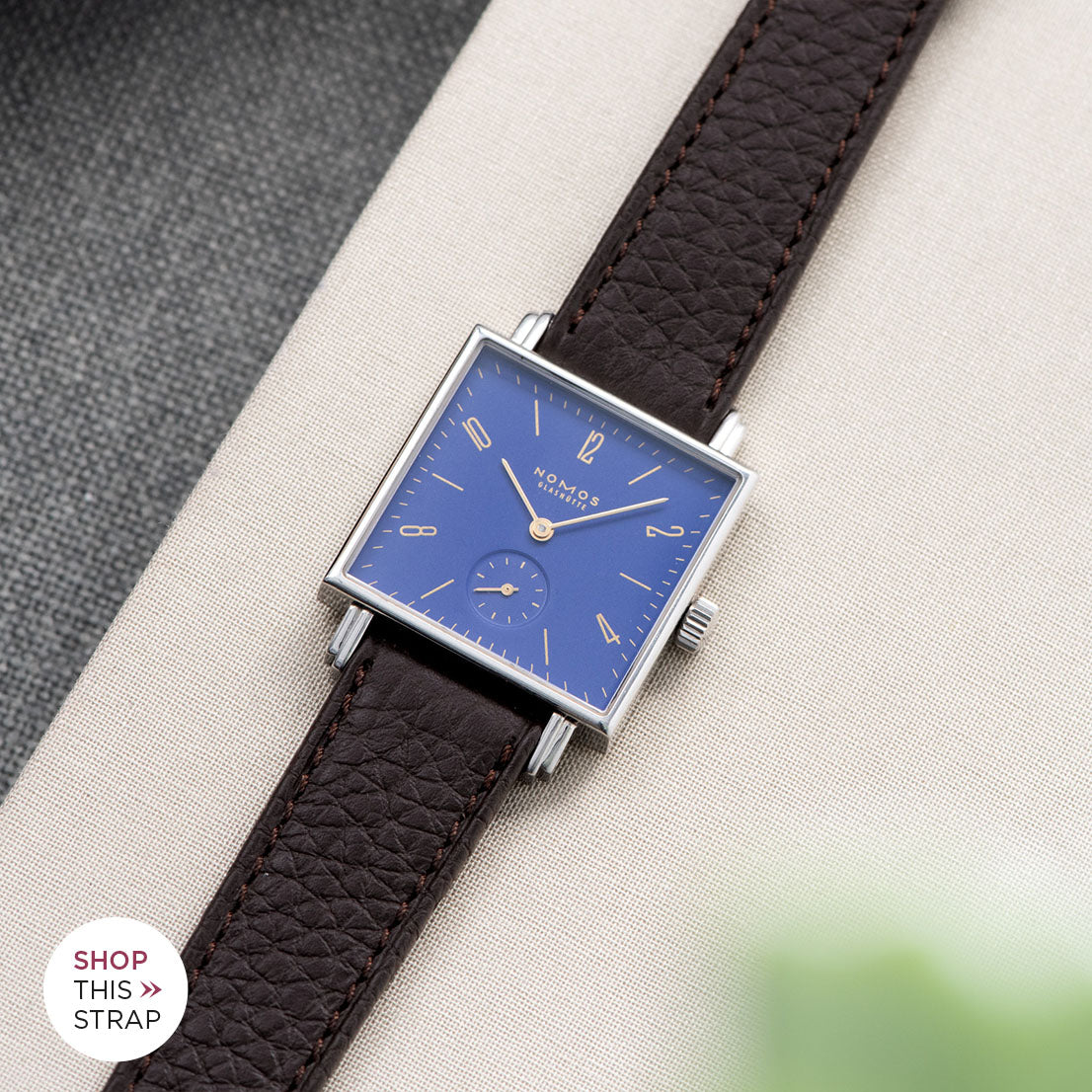 Bulang and Sons_Strap Guide_Nomos Tetra Nachtijall Blue_Taurillon Dark Brown Speedy Leather Watch Strap