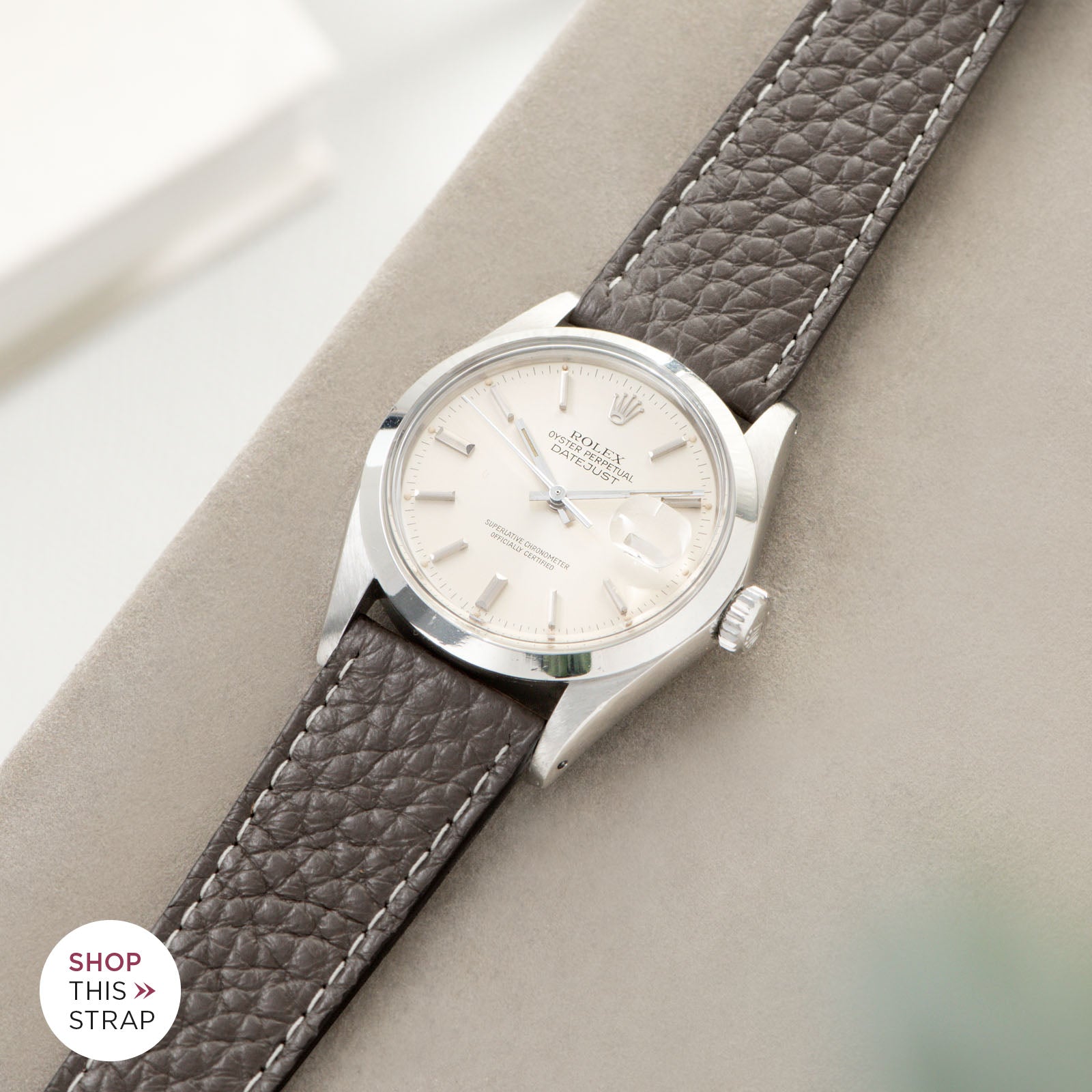 Taurillon Loutre Grey Leather Watch Strap