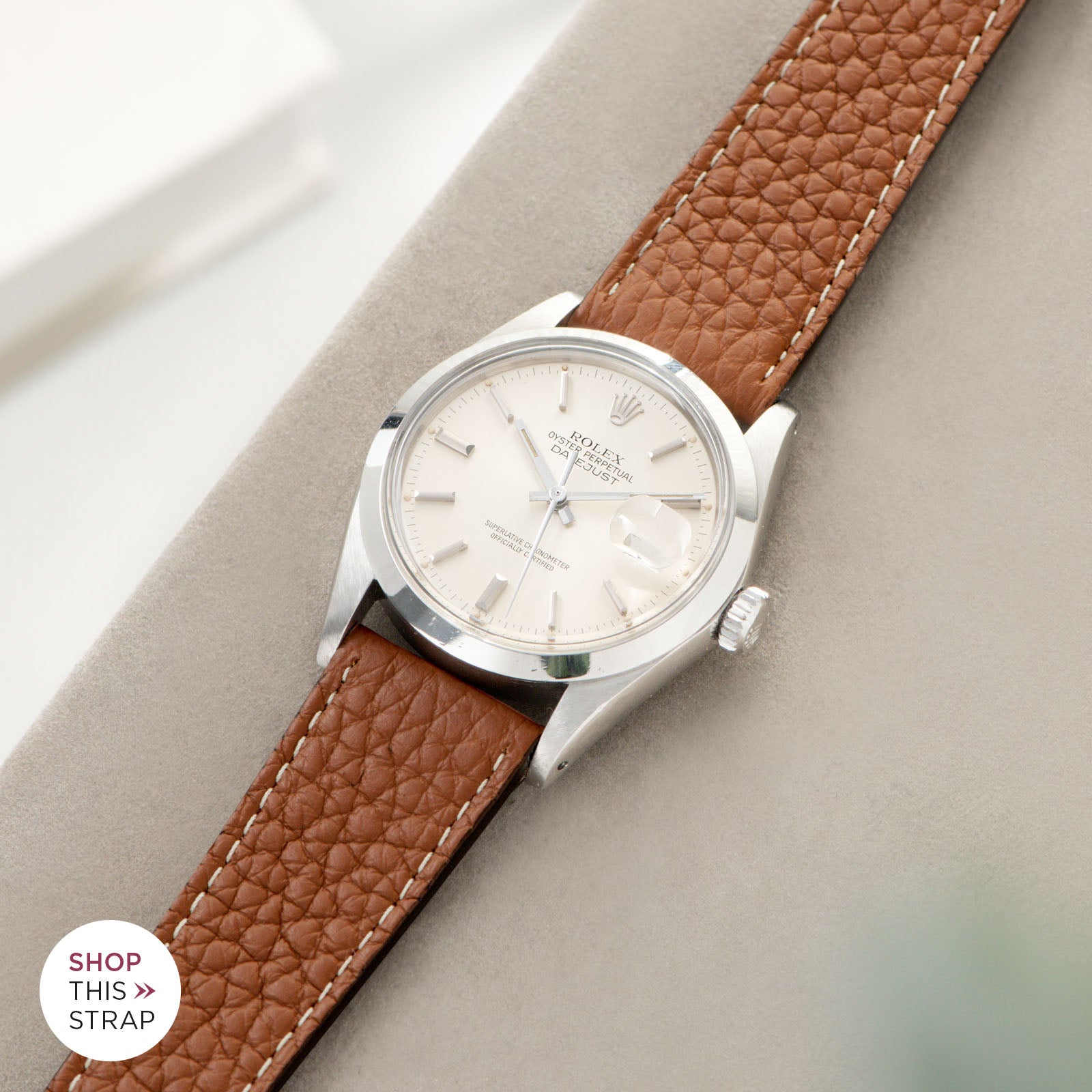 Taurillon Noisette Leather Watch Strap