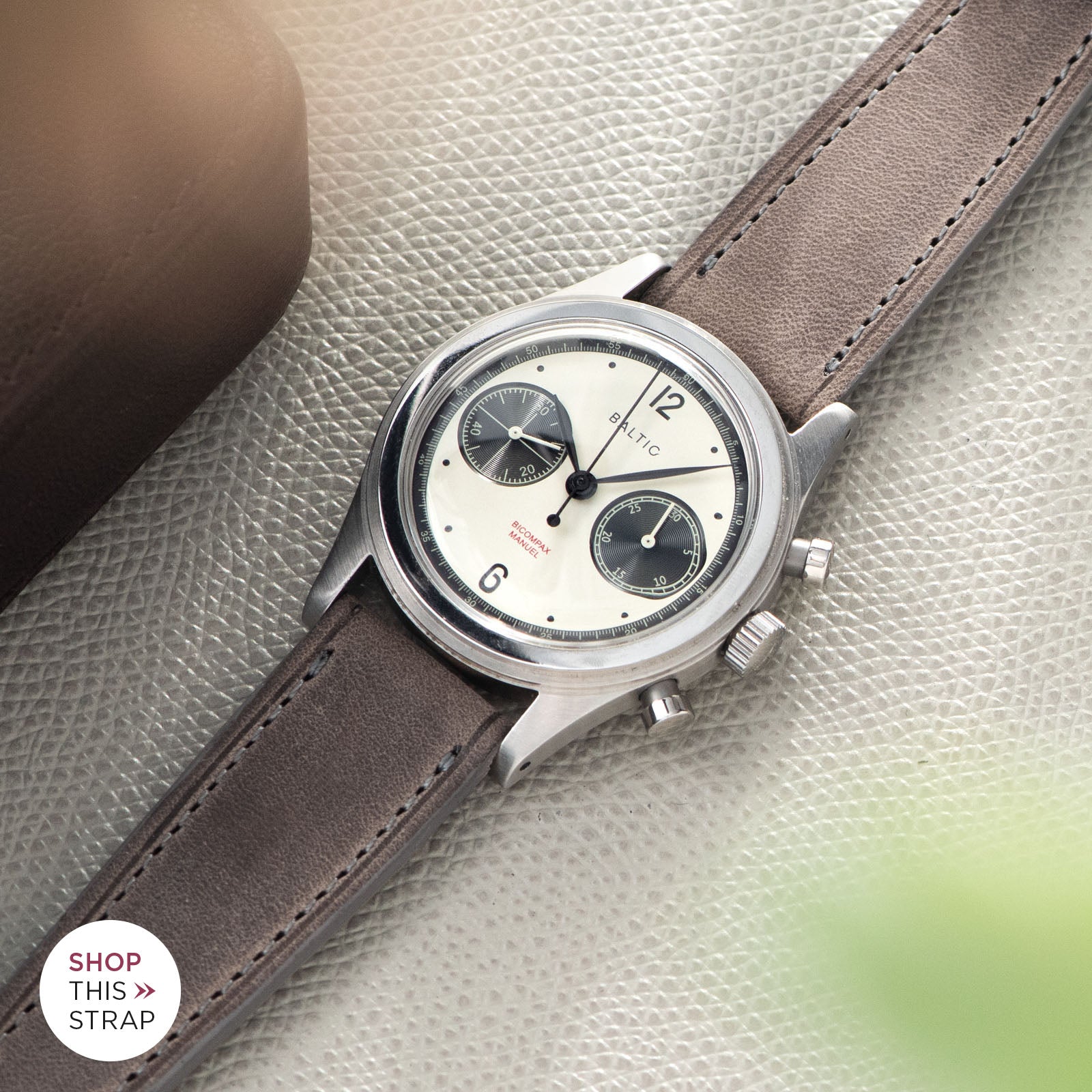 Bulang and Sons_Strap Guide_The Baltic-Chronograph-Panda-Limited-Edition_Café Au Lait Leather Watch Strap