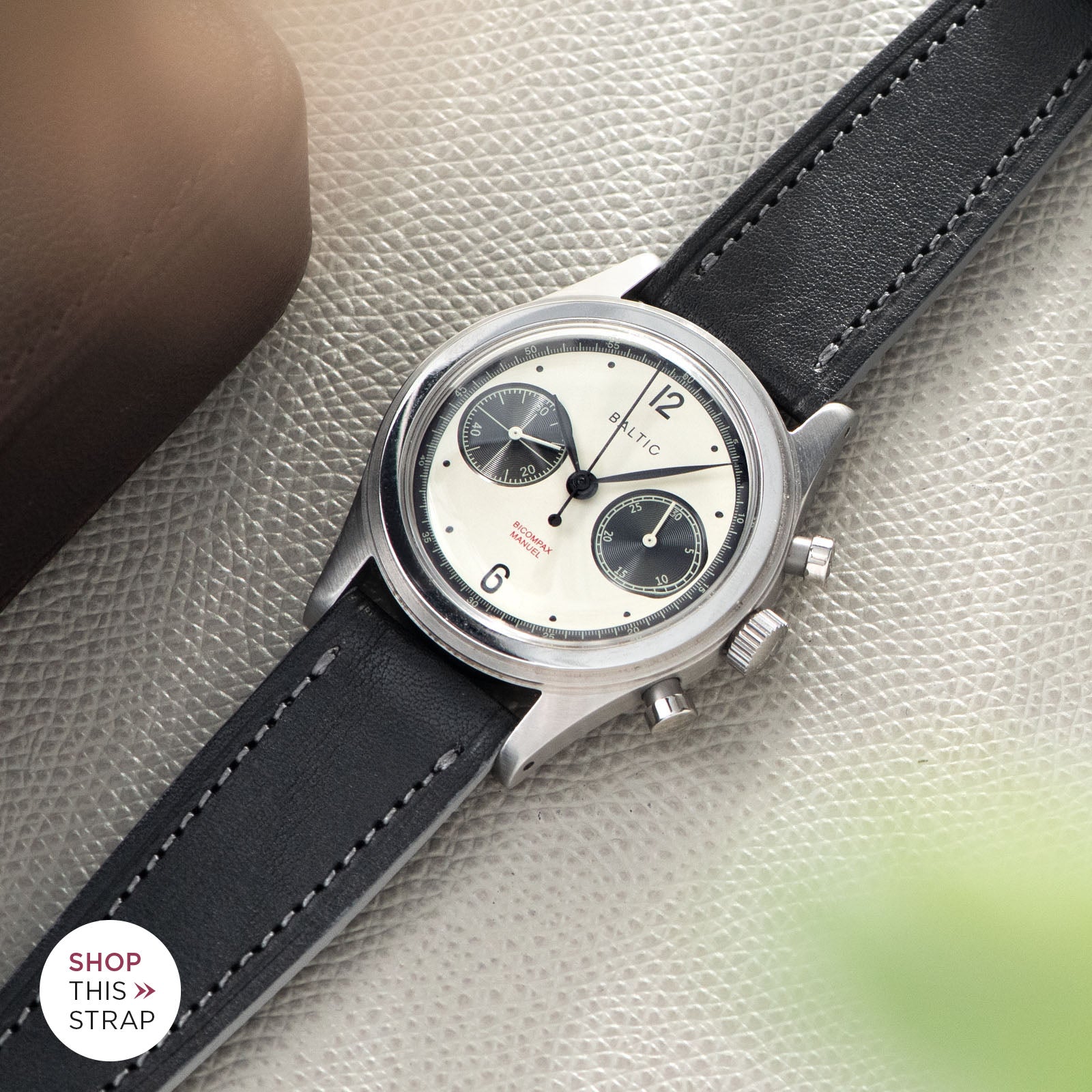 Bulang and Sons_Strap Guide_The Baltic-Chronograph-Panda-Limited-Edition_Café Noir Leather Watch Strap_1