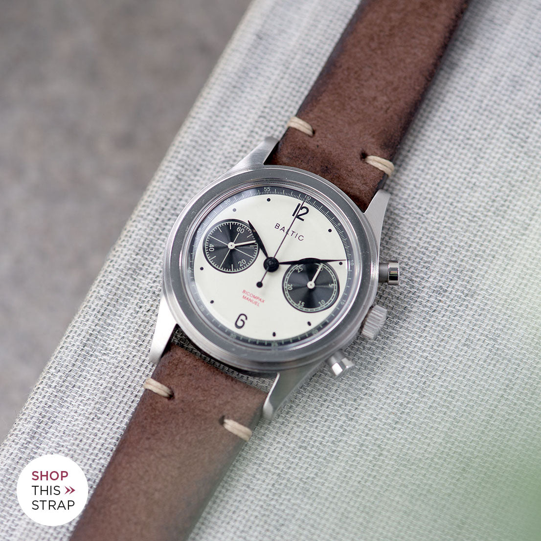 Bulang and Sons_Strap Guide_The Baltic-Chronograph-Panda-Limited-Edition_Dark Brown Rugged Leather Watch Strap