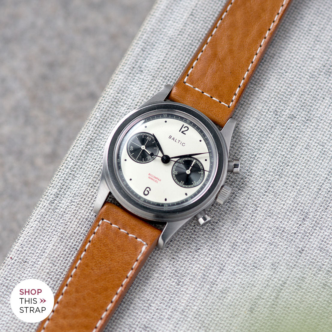 Bulang and Sons_Strap Guide_The Baltic-Chronograph-Panda-Limited-Edition_Gilt Brown Leather Watch Strap