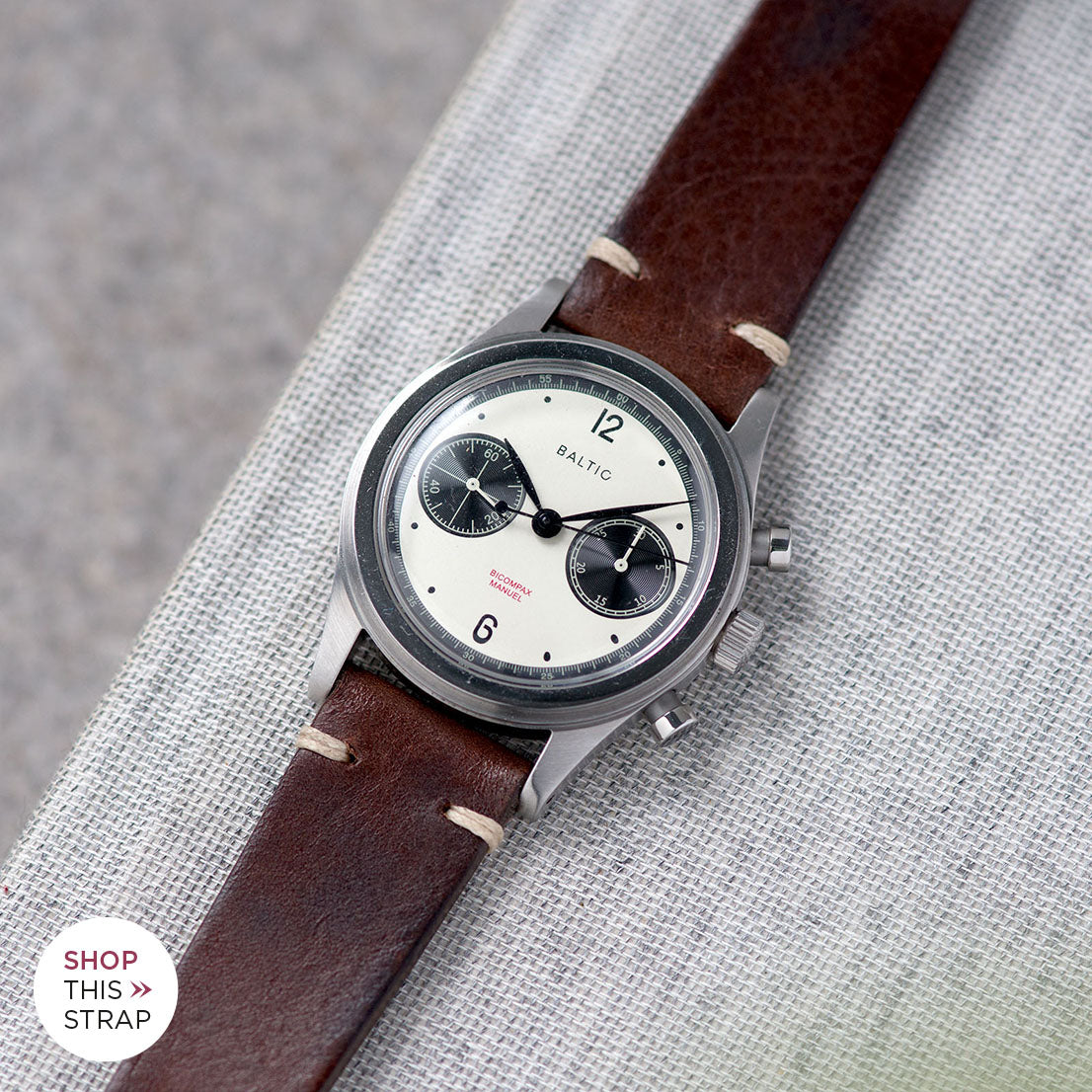 Bulang and Sons_Strap Guide_The Baltic-Chronograph-Panda-Limited-Edition_Lumberjack Brown Leather Watch Strap