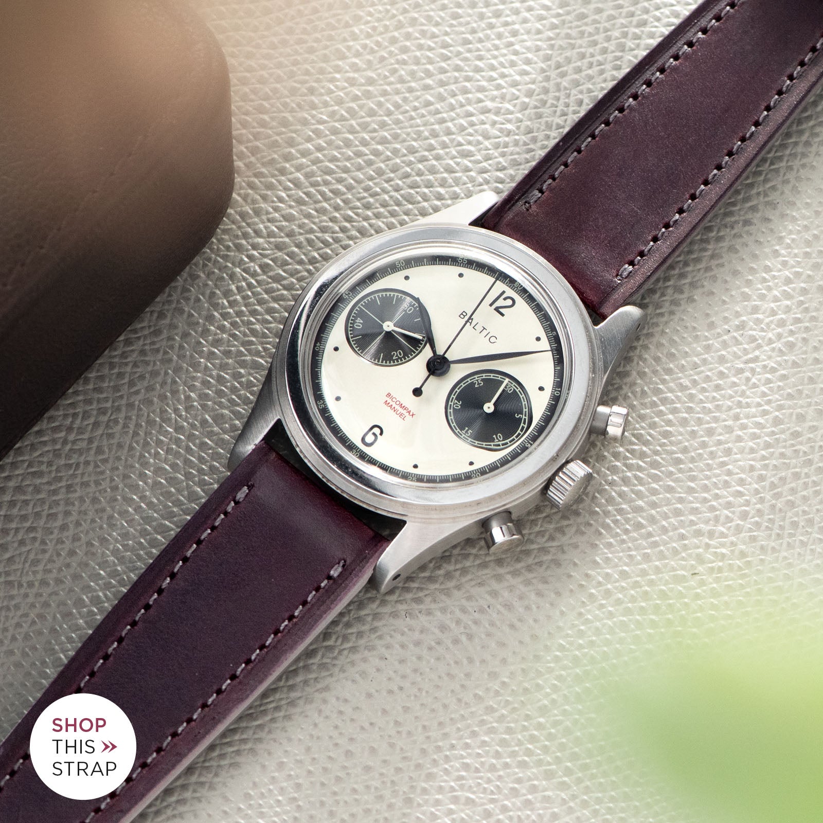 Bulang and Sons_Strap Guide_The Baltic-Chronograph-Panda-Limited-Edition_ St. Émilion Leather Watch Strap