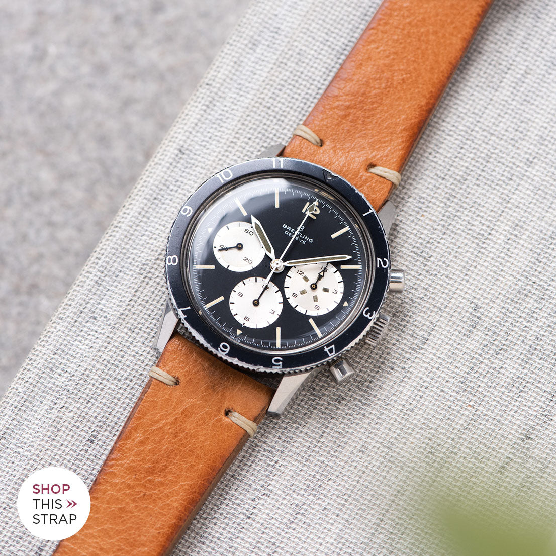 Bulang and Sons_Strap Guide_The Breitling Co-Pilot 7650 Chronograph_Caramel Brown Leather Watch Strap