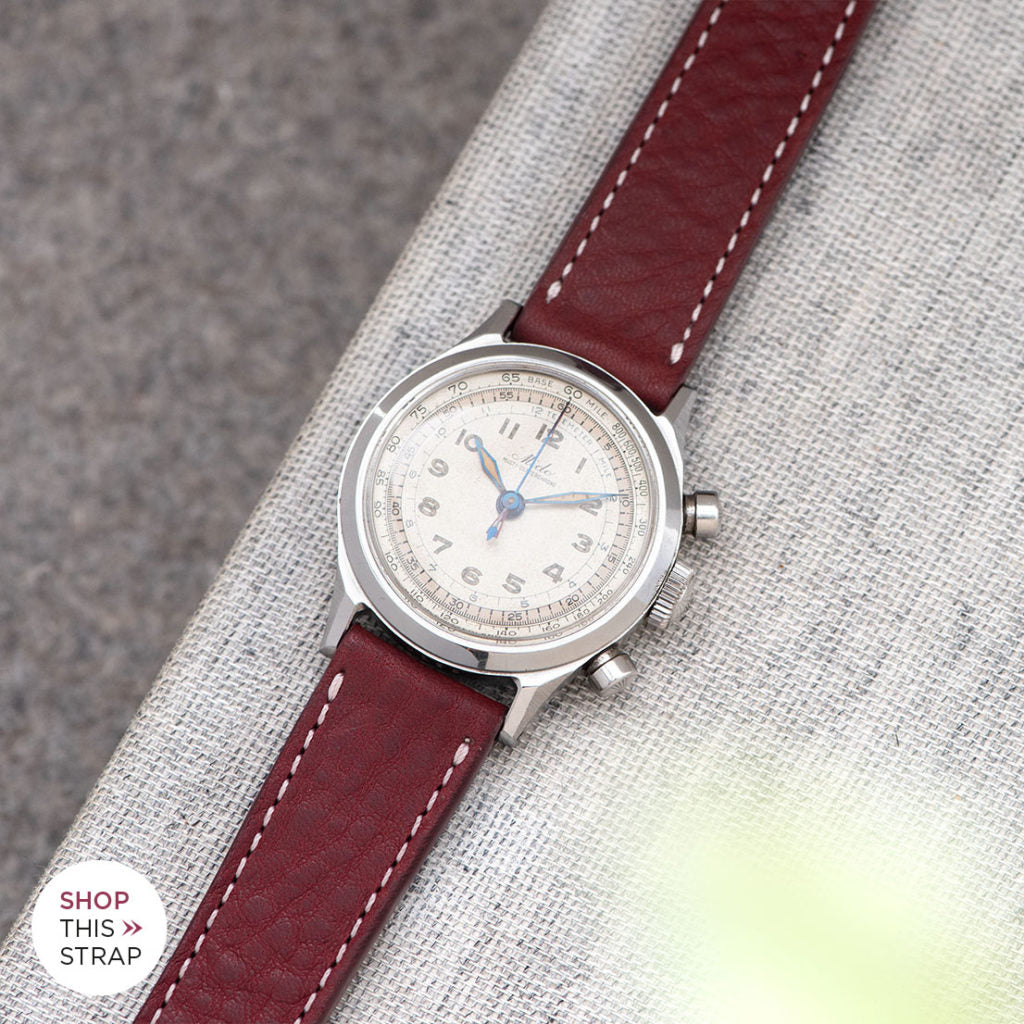 Bulang and Sons_Strap Guide_The Mido Multi Centerchrono_Burgundy Red Leather Watch Strap