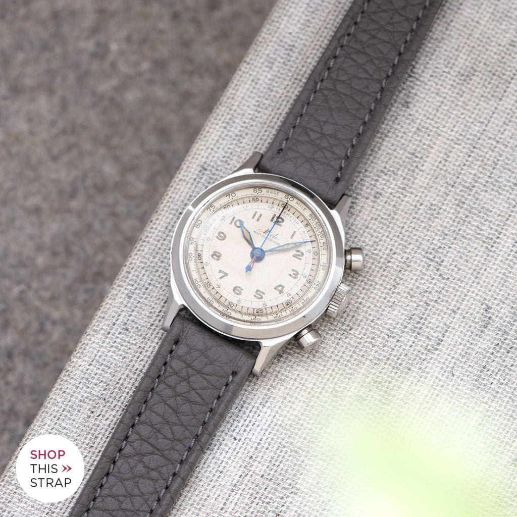 Bulang and Sons_Strap Guide_The Mido Multi Centerchrono_Taurillon Grey Heritage Leather Watch Strap