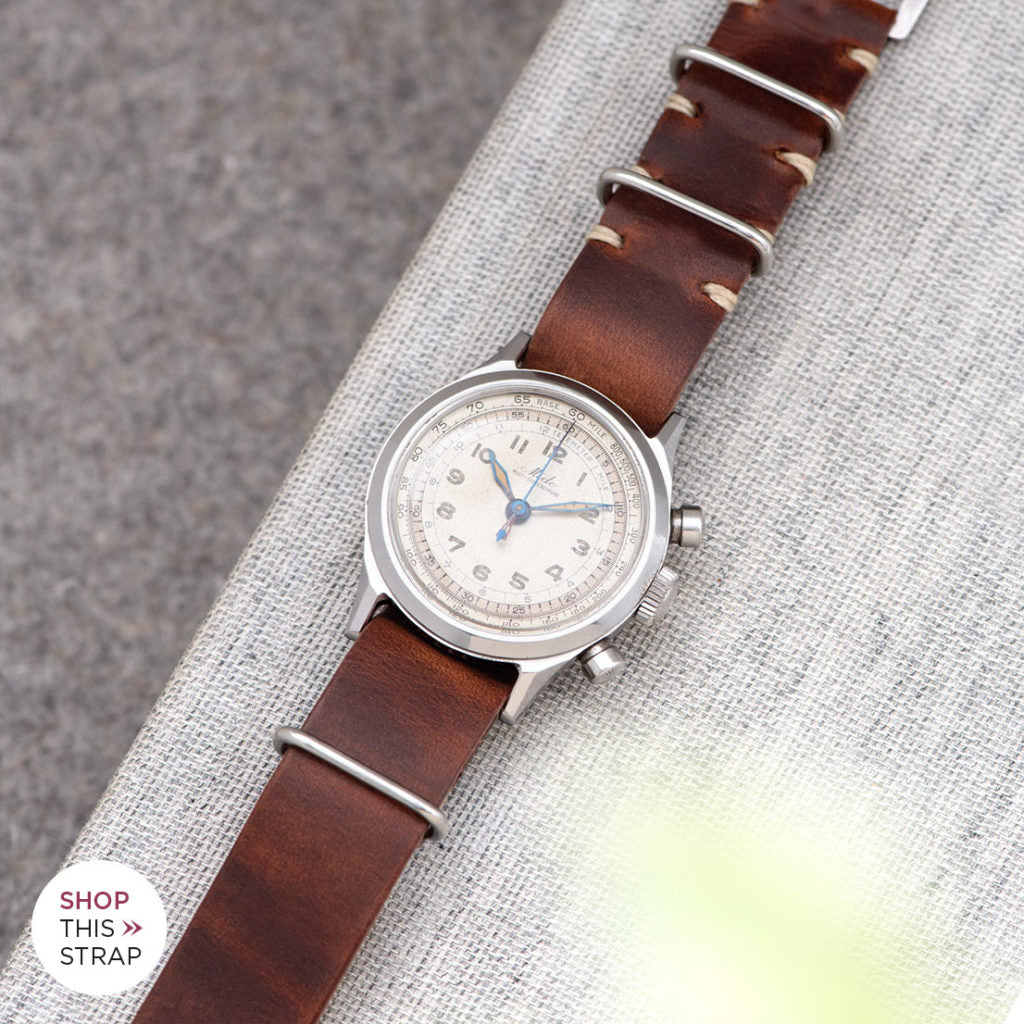 Bulang and Sons_Strap Guide_The Mido Multi Centerchrono_iena Brown Nato Leather Watch Strap