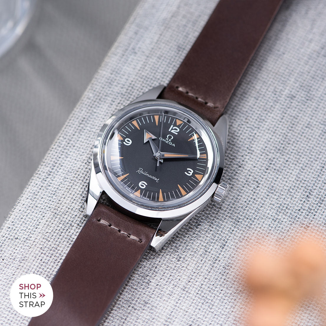 Bulang and Sons_Strap Guide_The Omega Railmaster_Cavallo Faded Brown Cordovan Leather Watch Strap