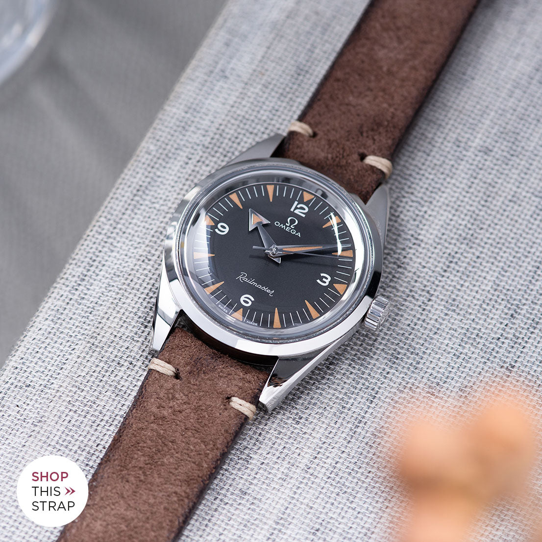 Bulang and Sons_Strap Guide_The Omega Railmaster_Dark Brown Rugged Leather Watch Strap
