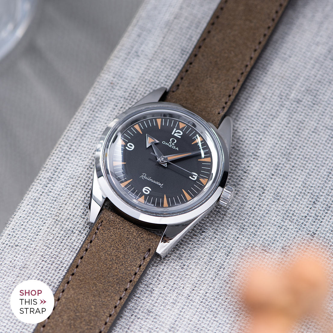 Bulang and Sons_Strap Guide_The Omega Railmaster_Dark Grey Rugged Leather Watch Strap