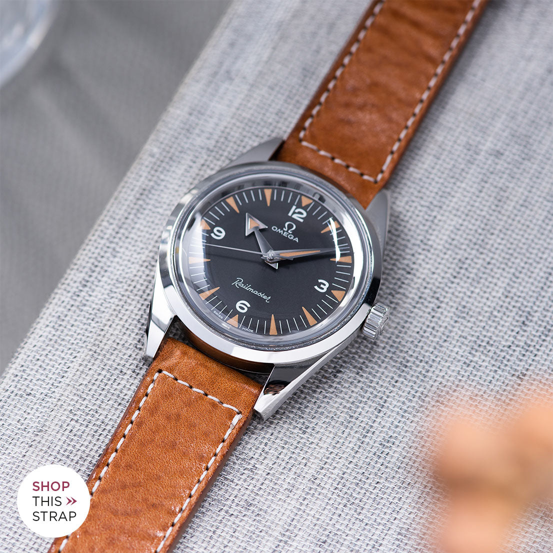 Bulang and Sons_Strap Guide_The Omega Railmaster_Gilt Brown Leather Watch Strap