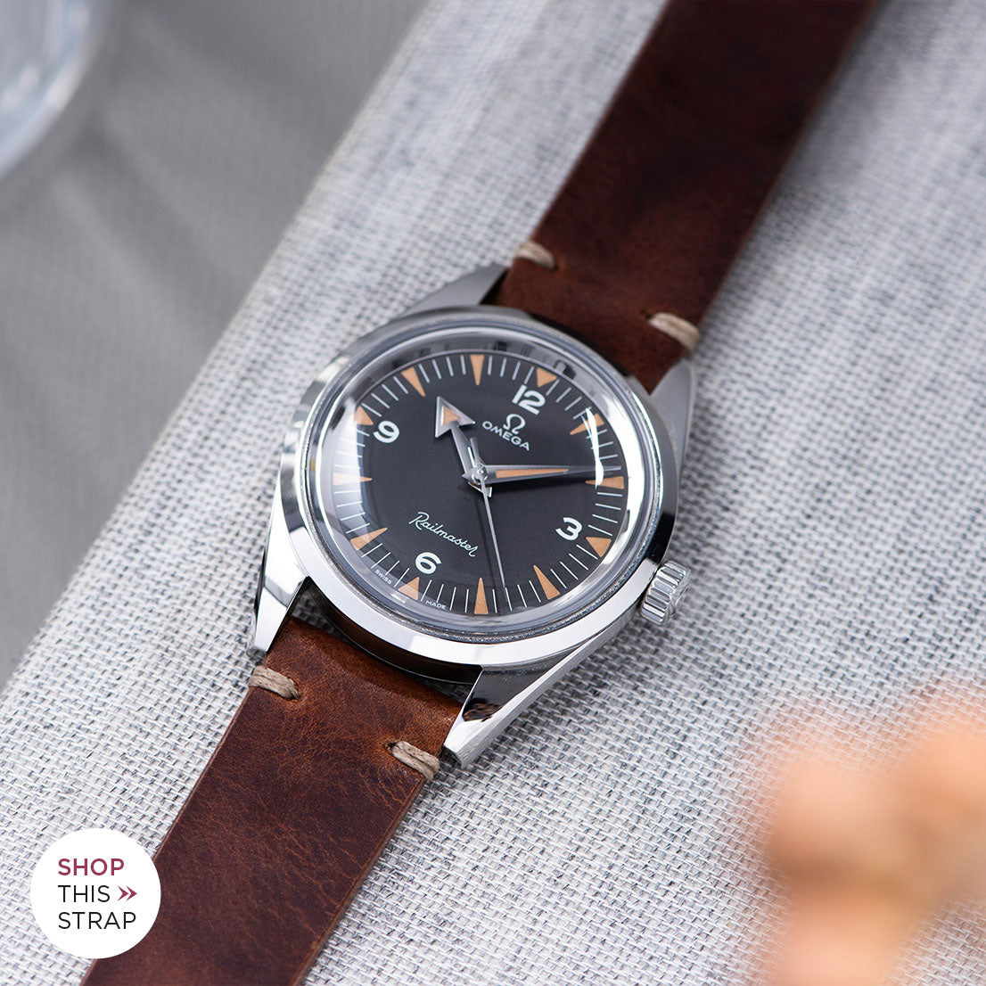 Bulang and Sons_Strap Guide_The Omega Railmaster_Siena Brown Leather Watch Strap
