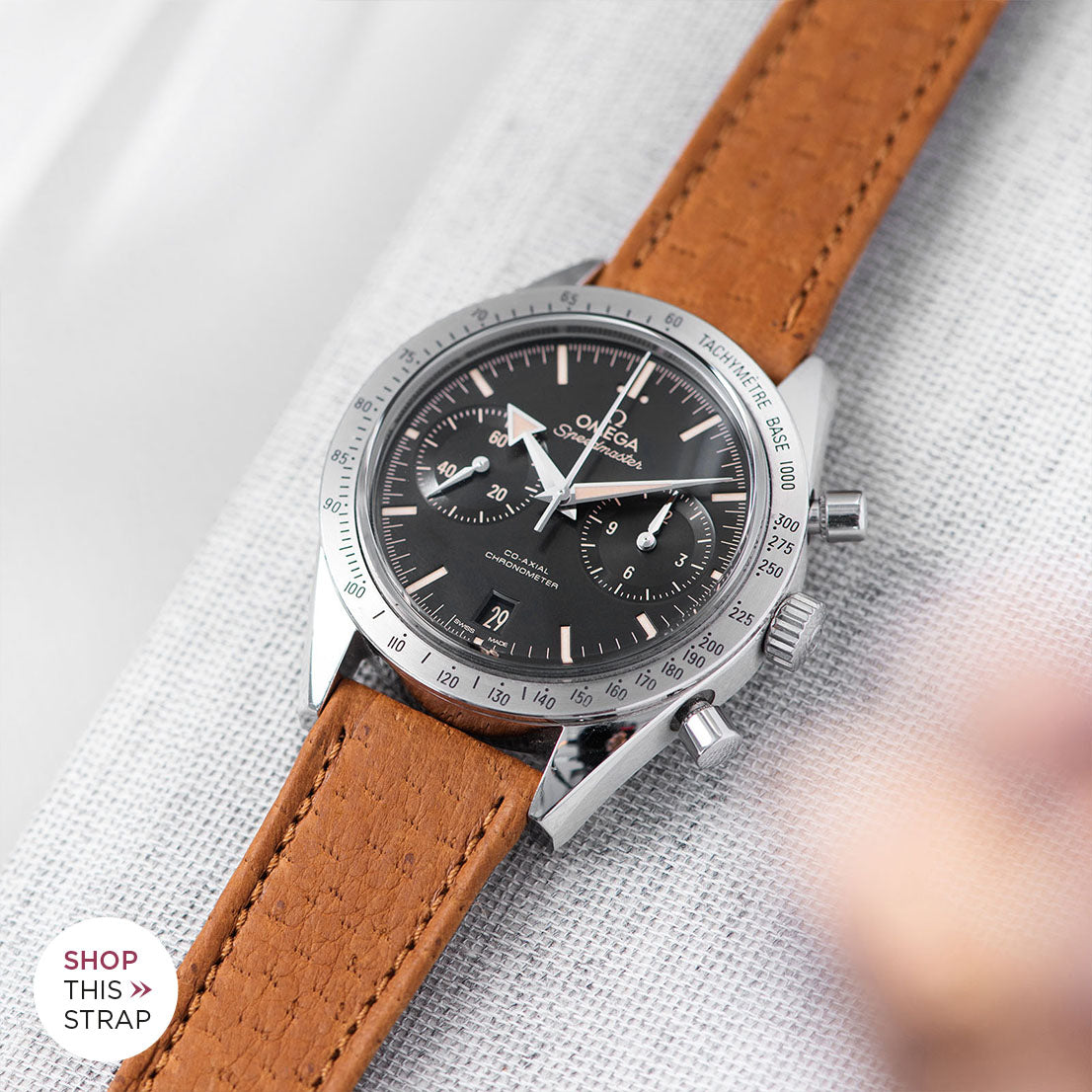 Bulang and Sons_Strap Guide_The Omega Speedmaster ’57 Co-Axial Chronograph_Peccary Brown Heritage Leather Watch Strap