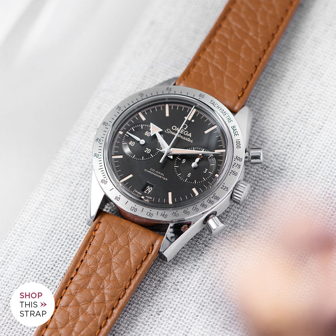 Bulang and Sons_Strap Guide_The Omega Speedmaster ’57 Co-Axial Chronograph_Taurillon Black Speedy Leather Watch Strap