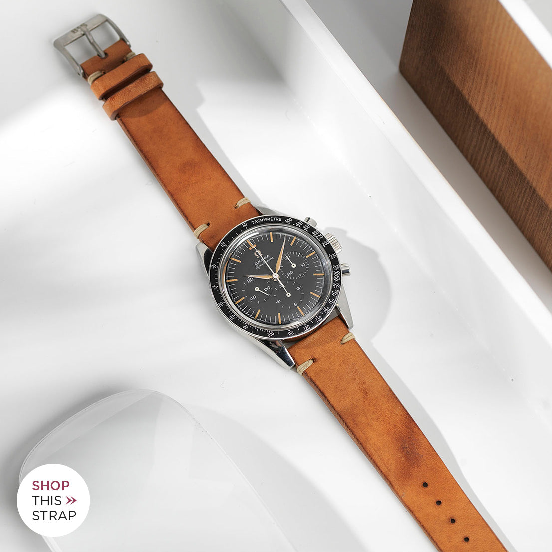 Bulang and Sons_Strap Guide_The Omega Straight Lugs speedmaster_Caramel Brown Leather Watch Strap