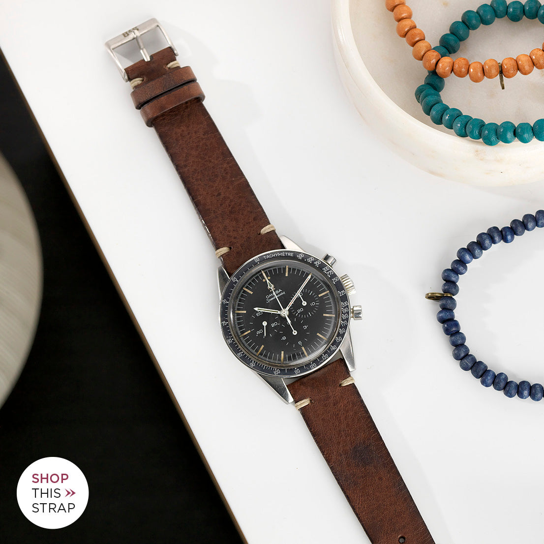 Bulang and Sons_Strap Guide_The Omega Straight Lugs speedmaster_Lumberjack Brown Leather Watch Strap