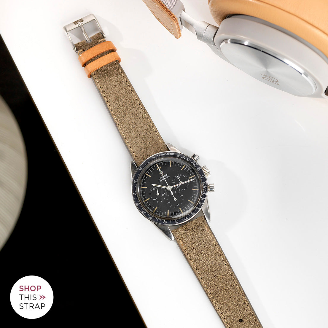 Bulang and Sons_Strap Guide_The Omega Straight Lugs speedmaster_Refined Rugged Grey Leather Watch Strap