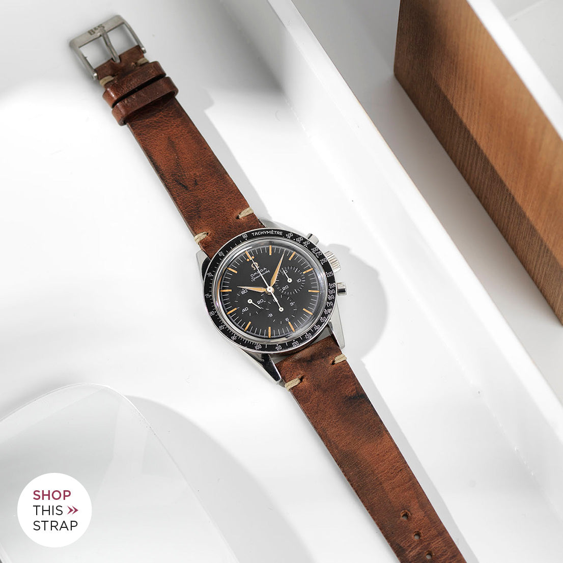 Bulang and Sons_Strap Guide_The Omega Straight Lugs speedmaster_Siena Brown Leather Watch Strap