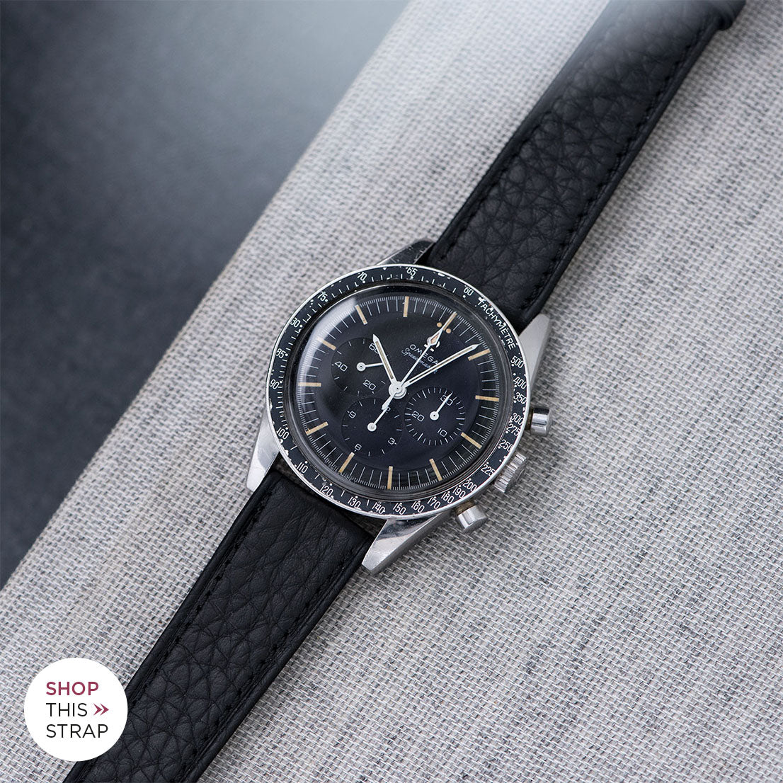 Bulang and Sons_Strap Guide_The Omega Straight Lugs speedmaster_Taurillon Black Speedy Leather Watch Strap