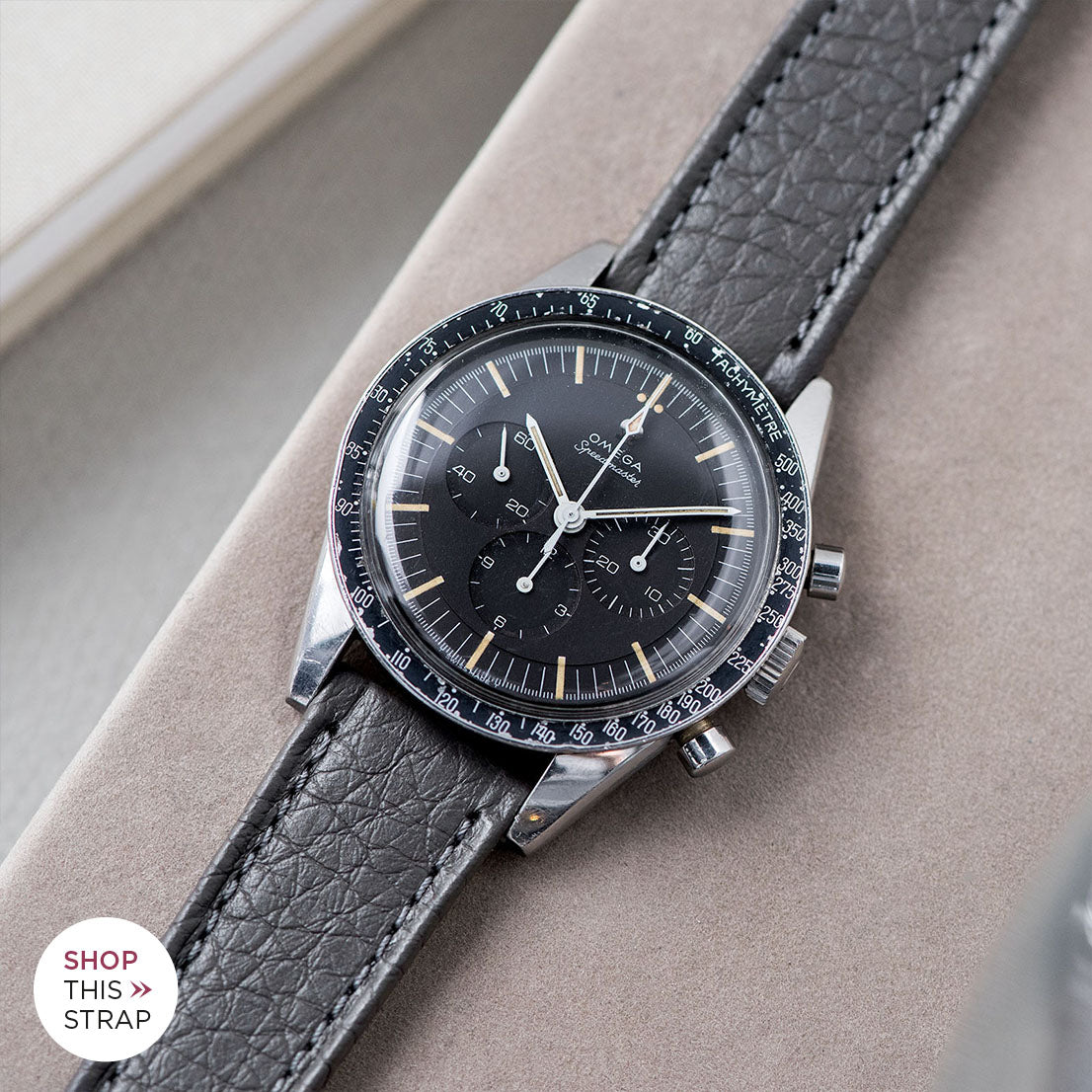 Bulang and Sons_Strap Guide_The Omega Straight Lugs speedmaster_Taurillon Grey Heritage Leather Watch Strap