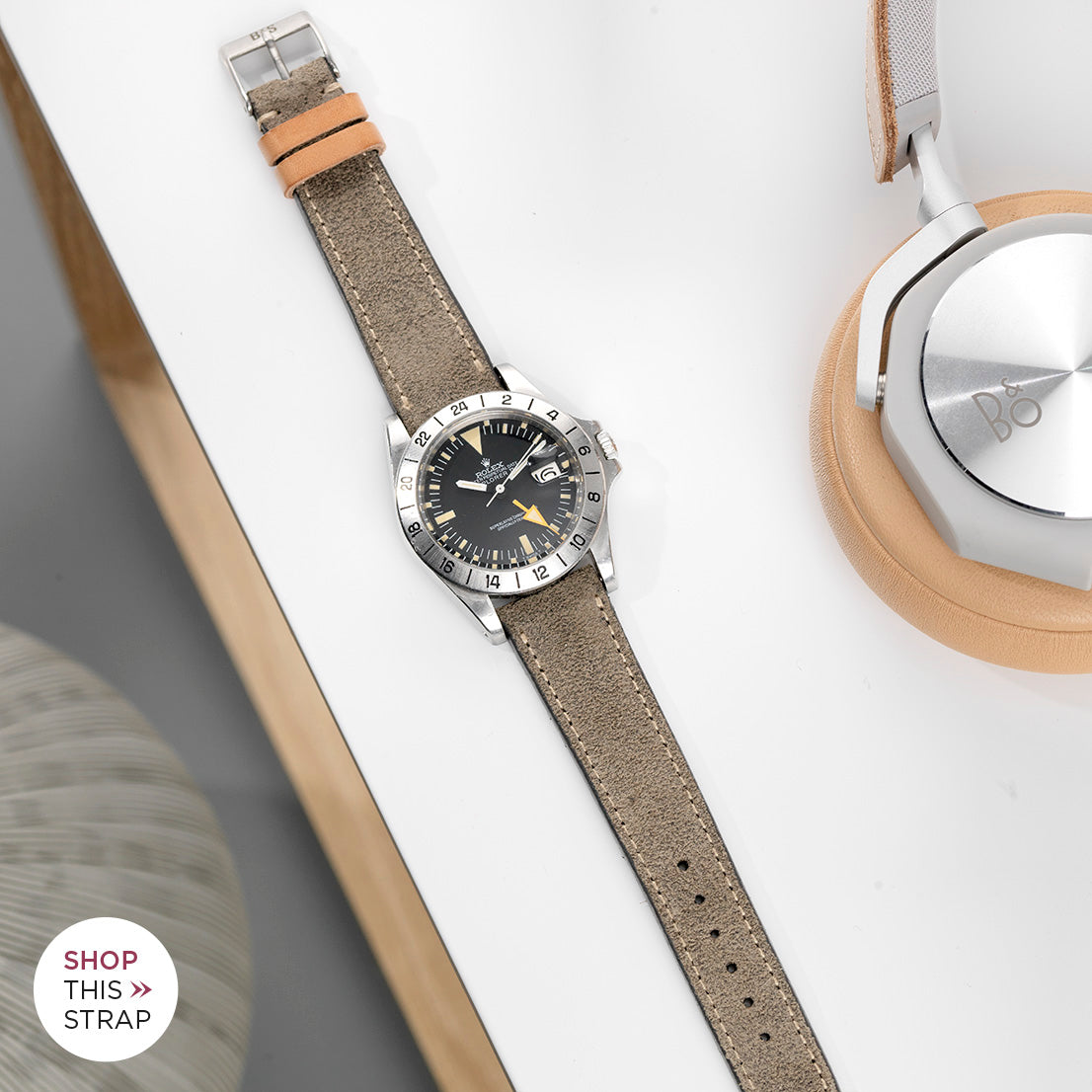 Bulang and Sons_Strap Guide_The Rolex 1655 Explorer Orange Hand_Refined Rugged Grey Leather Watch Strap