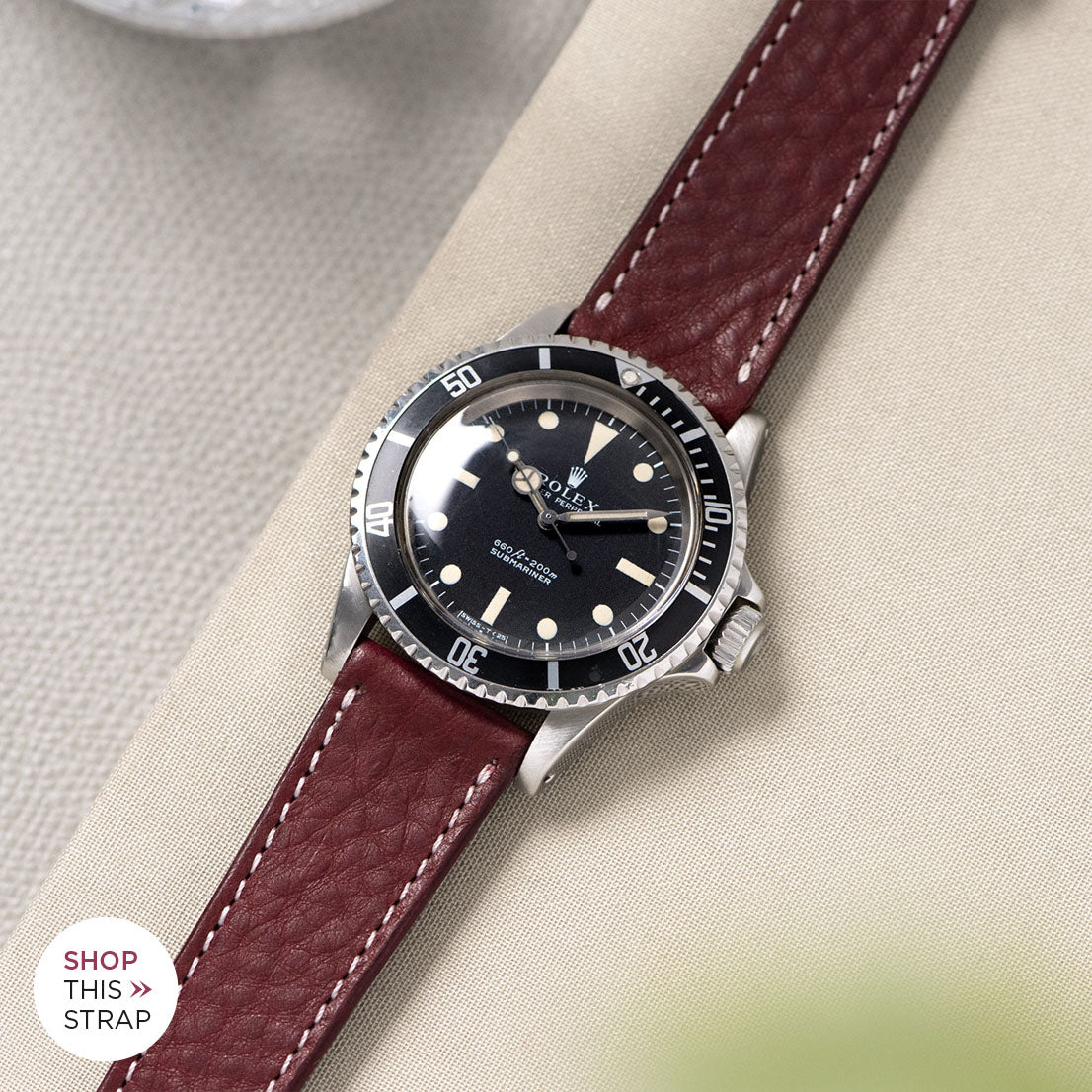 Bulang and Sons_Strap Guide_The Rolex 5513 Black Submariner_Burgundy Red Leather Watch Strap