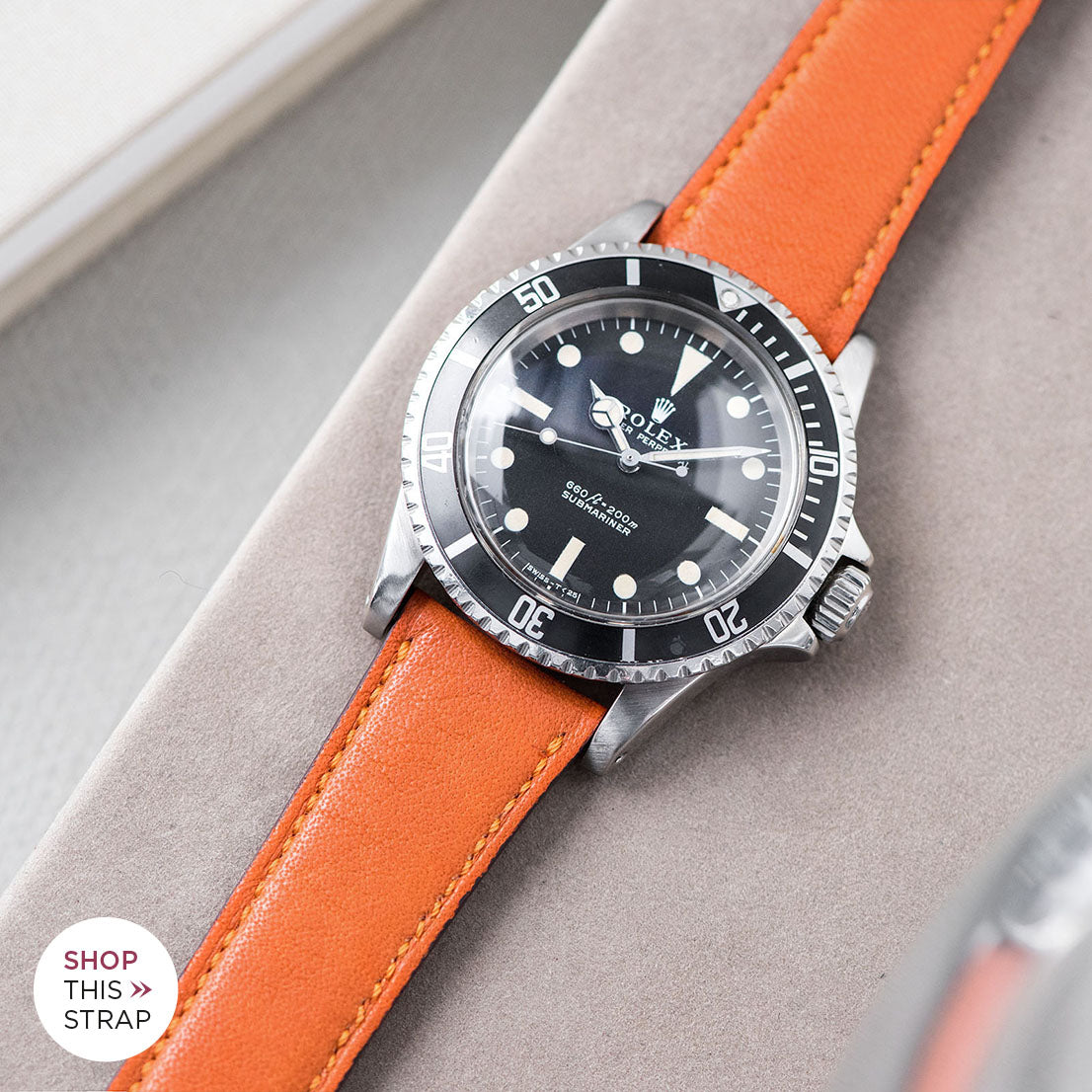 Bulang and Sons_Strap Guide_The Rolex 5513 Black Submariner_City Orange Leather Watch Strap