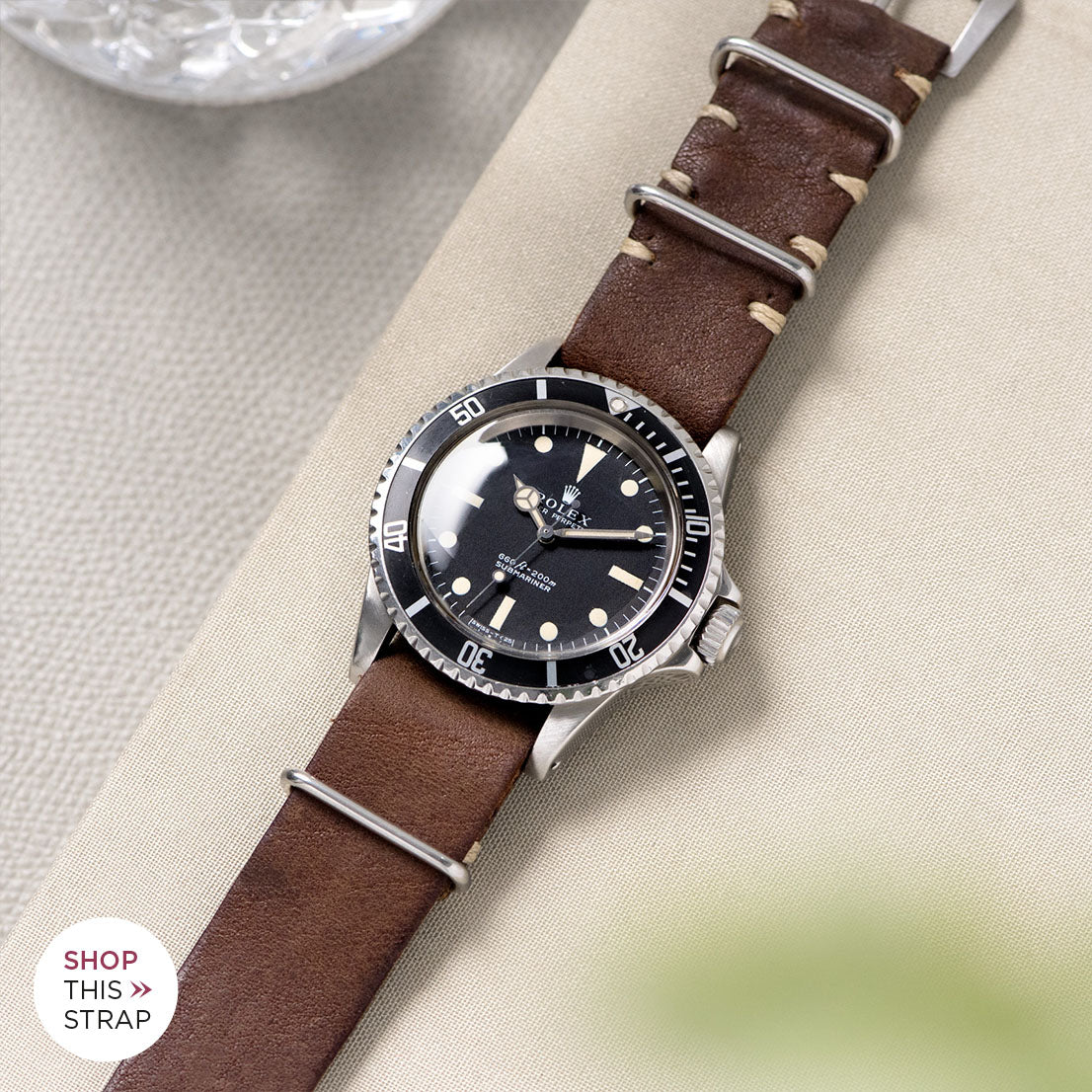 Bulang and Sons_Strap Guide_The Rolex 5513 Black Submariner_Lumberjack Brown Nato Leather Watch Strap