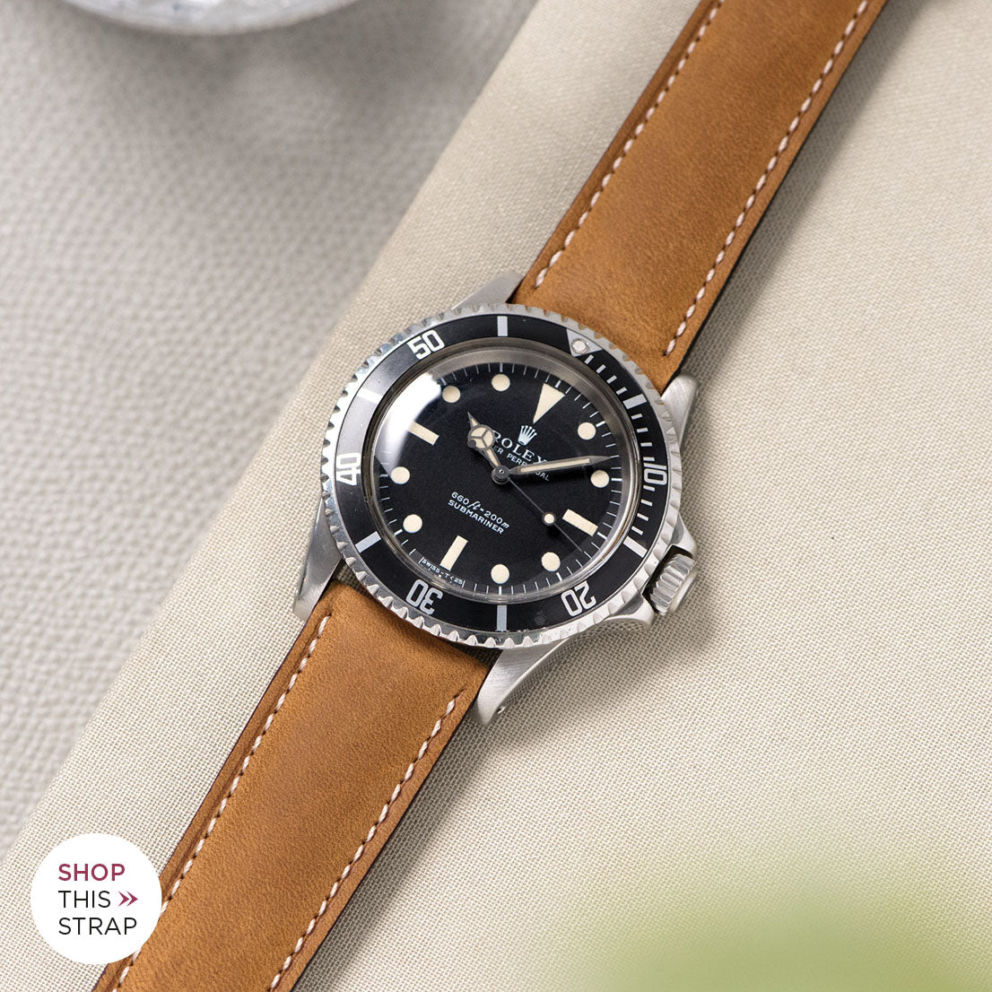 Bulang and Sons_Strap Guide_The Rolex 5513 Black Submariner_Mountain Brown Leather Watch Strap