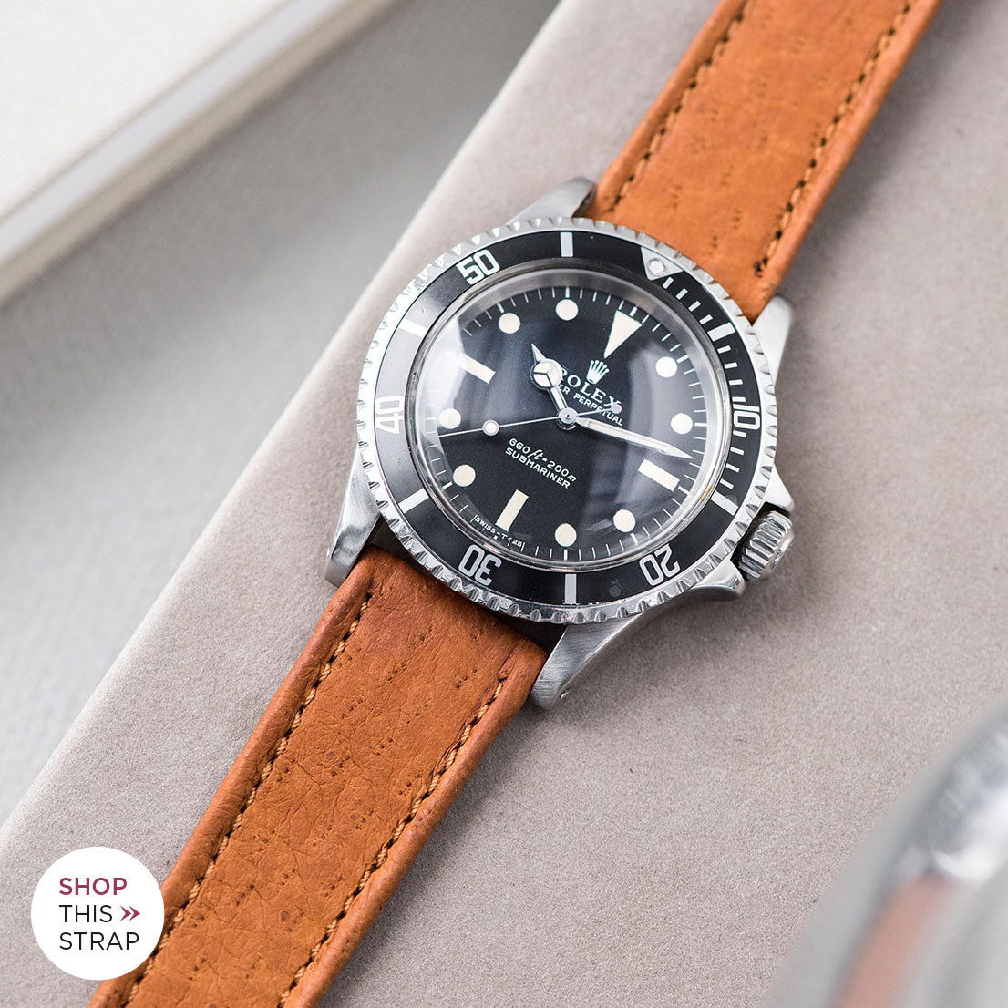 Bulang and Sons_Strap Guide_The Rolex 5513 Black Submariner_Peccary Brown Heritage Leather Watch Strap