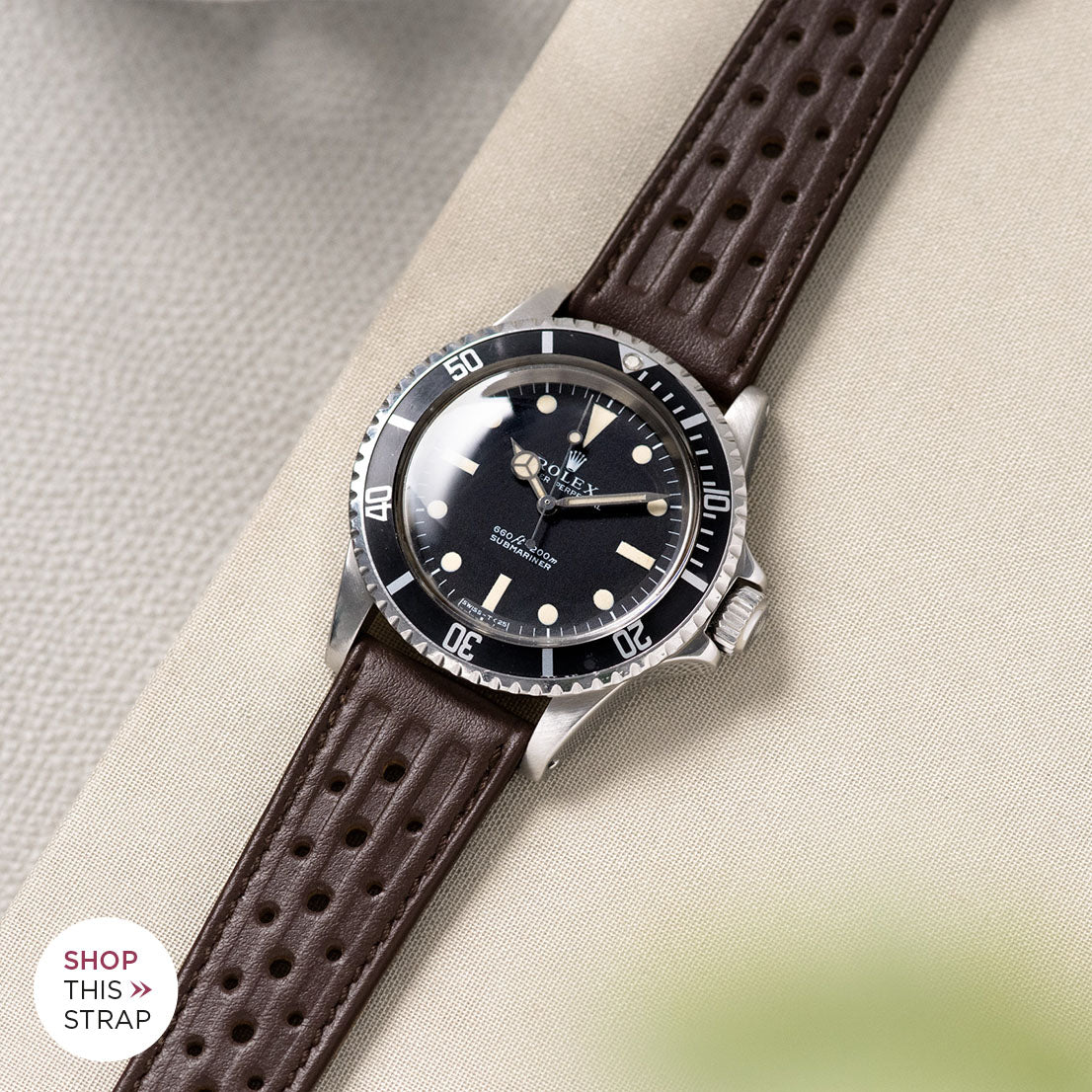 Bulang and Sons_Strap Guide_The Rolex 5513 Black Submariner_Racing Dark Brown Speedy Leather Watch Strap