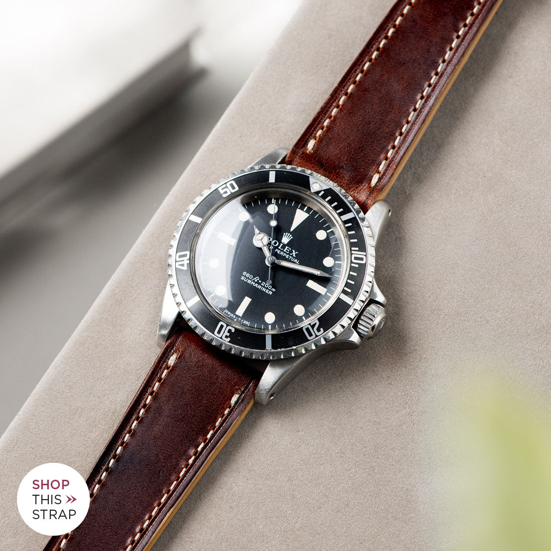 Bulang and Sons_Strap Guide_The Rolex 5513 Black Submariner_Siena Brown Retro Leather Watch Strap