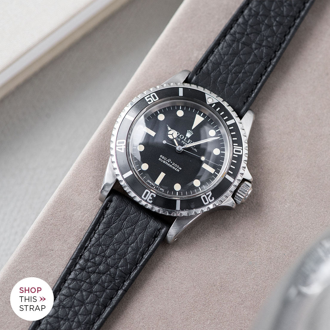 Bulang and Sons_Strap Guide_The Rolex 5513 Black Submariner_Taurillon Black Leather Watch Strap