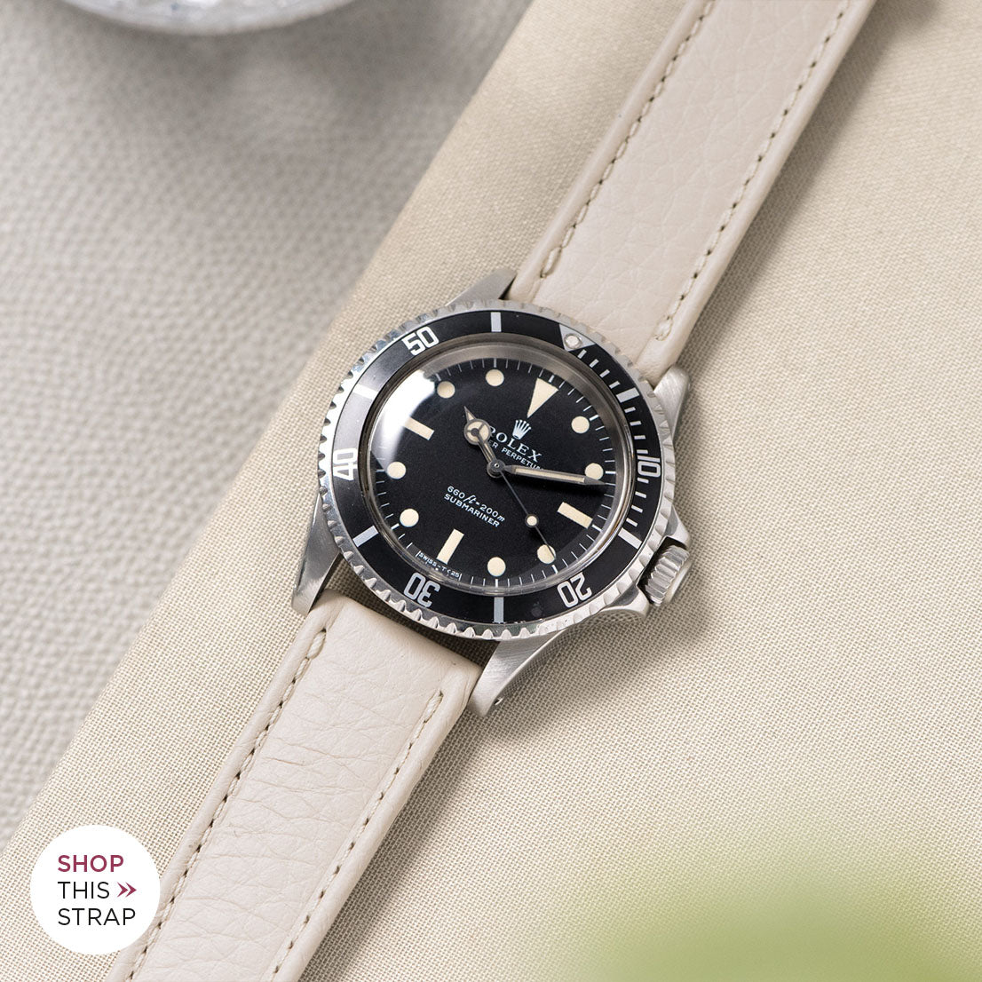 Bulang and Sons_Strap Guide_The Rolex 5513 Black Submariner_Taurillon Creme Heritage Leather Watch Strap