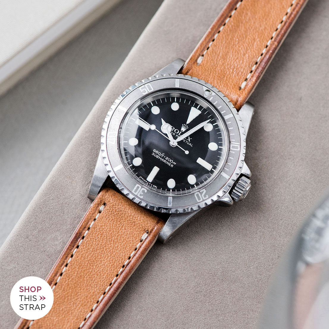 Bulang and Sons_Strap Guide_The Rolex 5513 Faded Maxi Submarine_Cosaro Brown Retro Leather Watch Strap