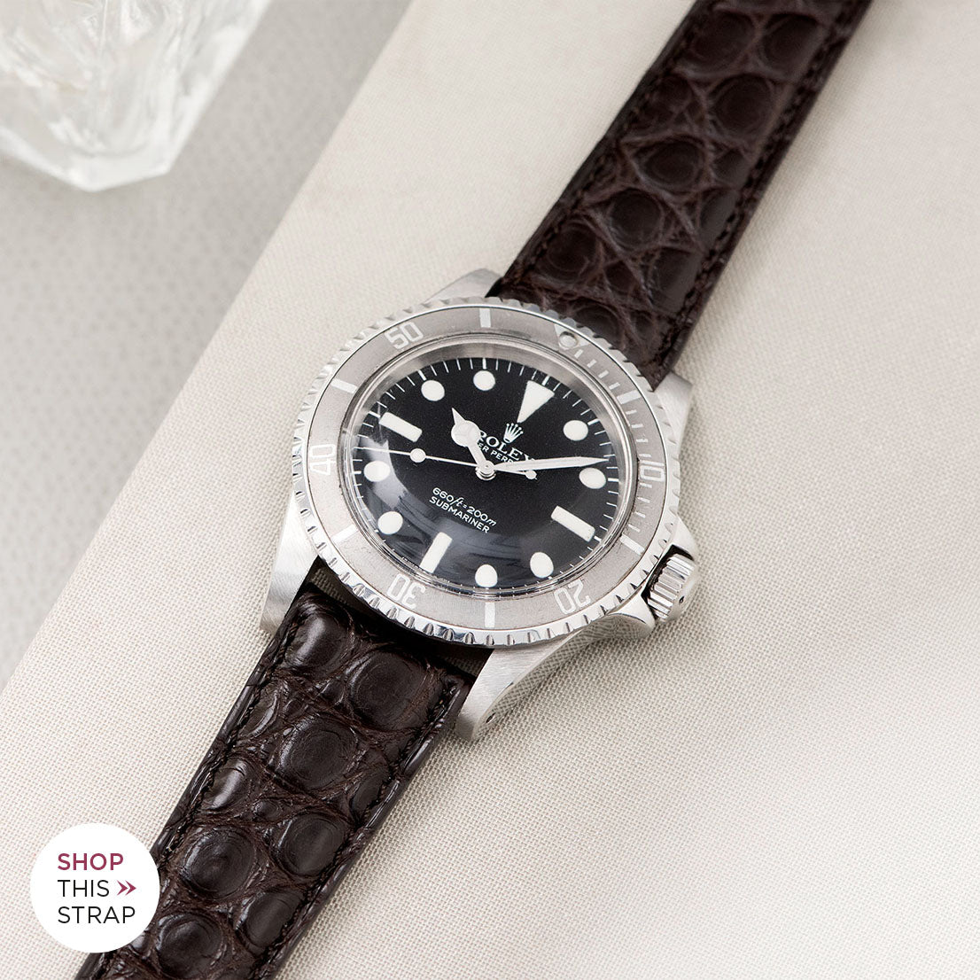 Bulang and Sons_Strap Guide_The Rolex 5513 Faded Maxi Submariner_Dark Brown Alligator Leather Watch Strap