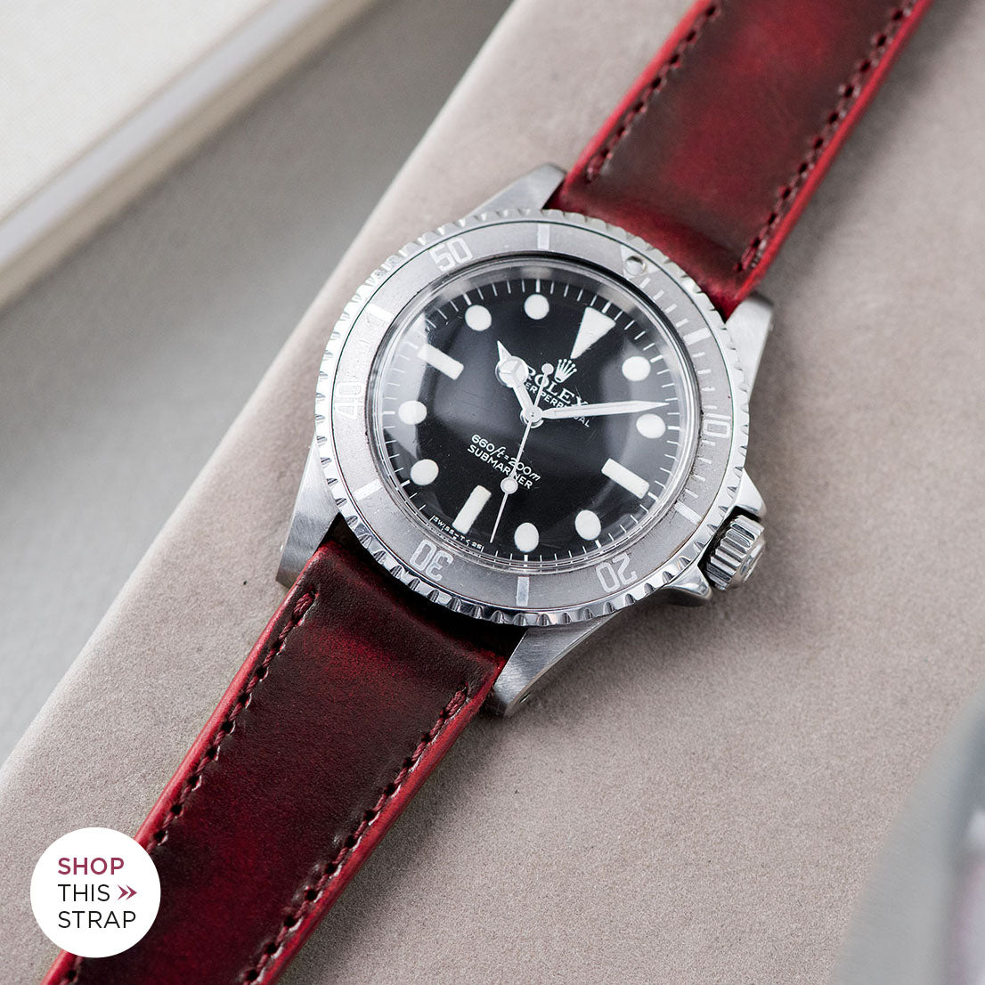 Bulang and Sons_Strap Guide_The Rolex 5513 Faded Maxi Submariner_Degrade Chilli Red Leather Watch Strap