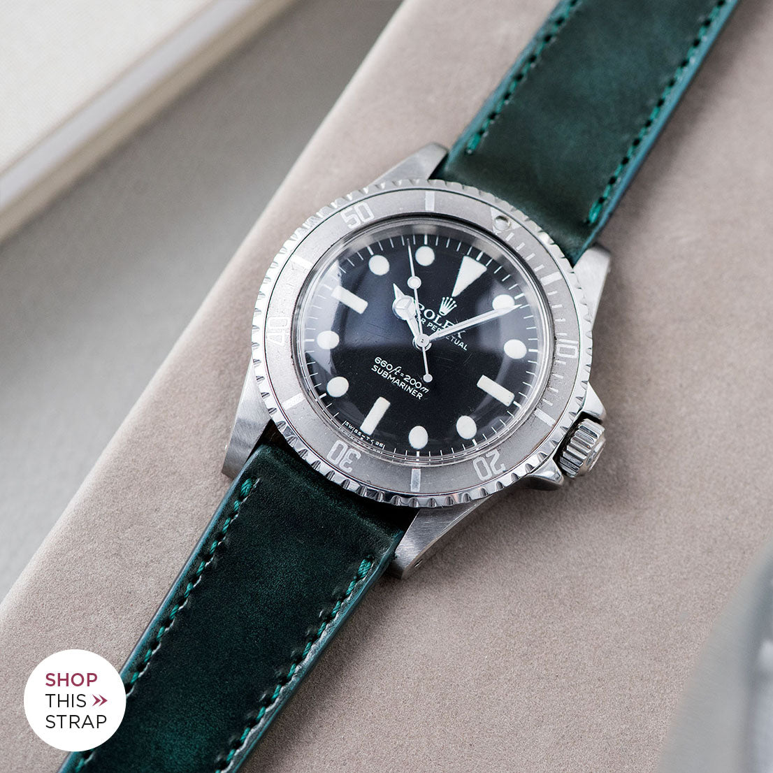 Bulang and Sons_Strap Guide_The Rolex 5513 Faded Maxi Submariner_Degrade Copper Green Leather Watch Strap