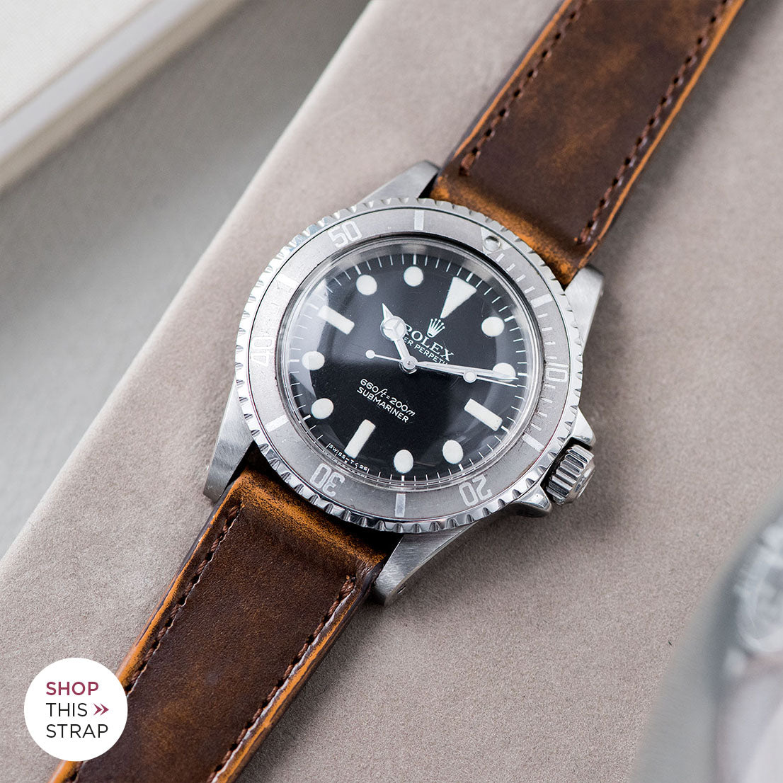 Bulang and Sons_Strap Guide_The Rolex 5513 Faded Maxi Submariner_Degrade Honey Brown Leather Watch Strap