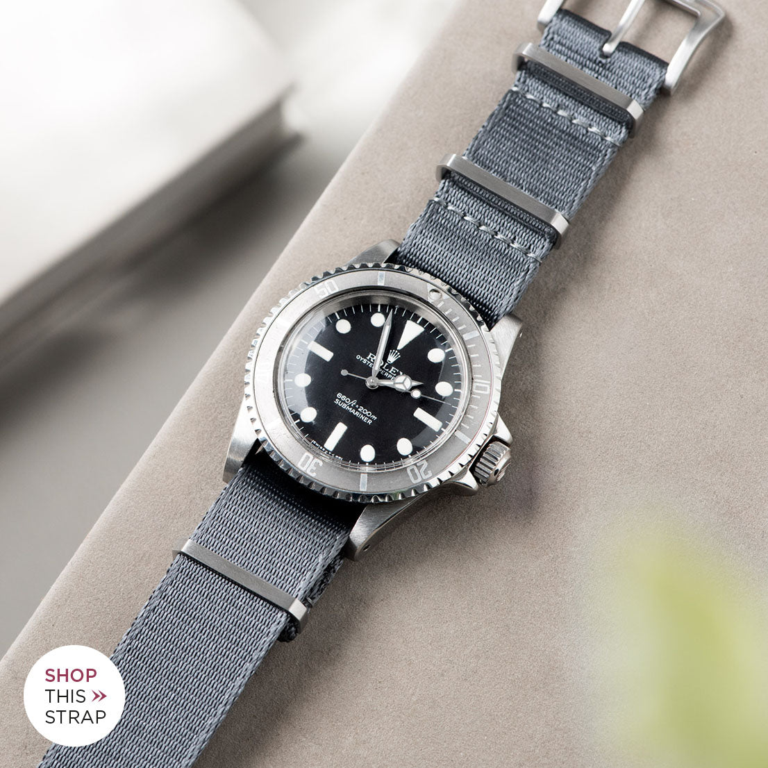 Bulang and Sons_Strap Guide_The Rolex 5513 Faded Maxi Submariner_Deluxe Nylon Nato Watch Strap Pure Grey
